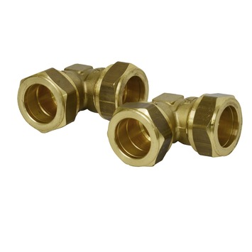 Bonfix knelkoppeling messing knie 22x22 mm 2 stuks