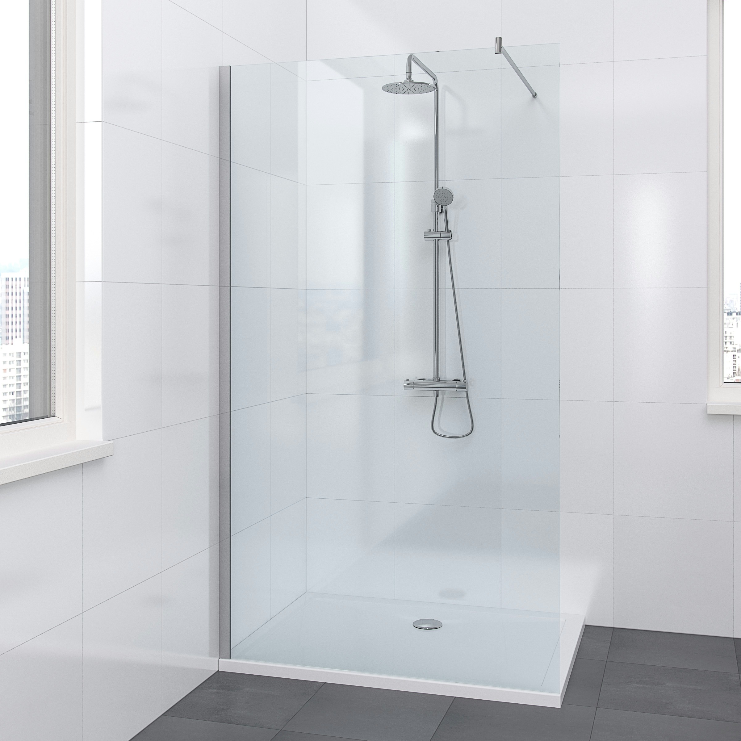 Bruynzeel Inloopdouche Flux Chroom 210X80 bruynzeel kopen in de aanbieding