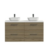 Tiger badkamermeubel Studio 120cm chalet eik/witte waskom met vierkante greep