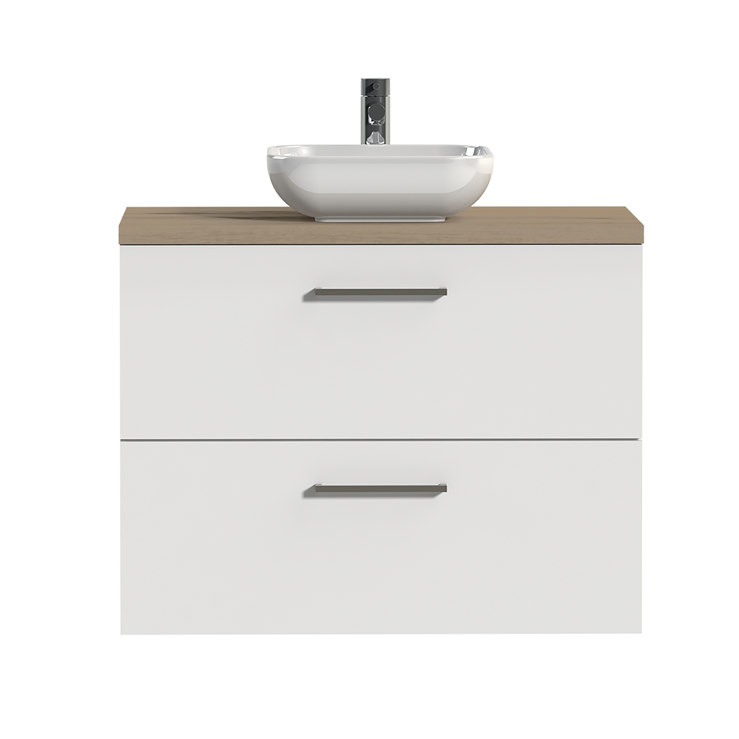 Tiger Badkamermeubel Studio 80 Cm Hoogglans Wit Met Keramische Waskom En Vierkante Grepen tiger kopen in de aanbieding