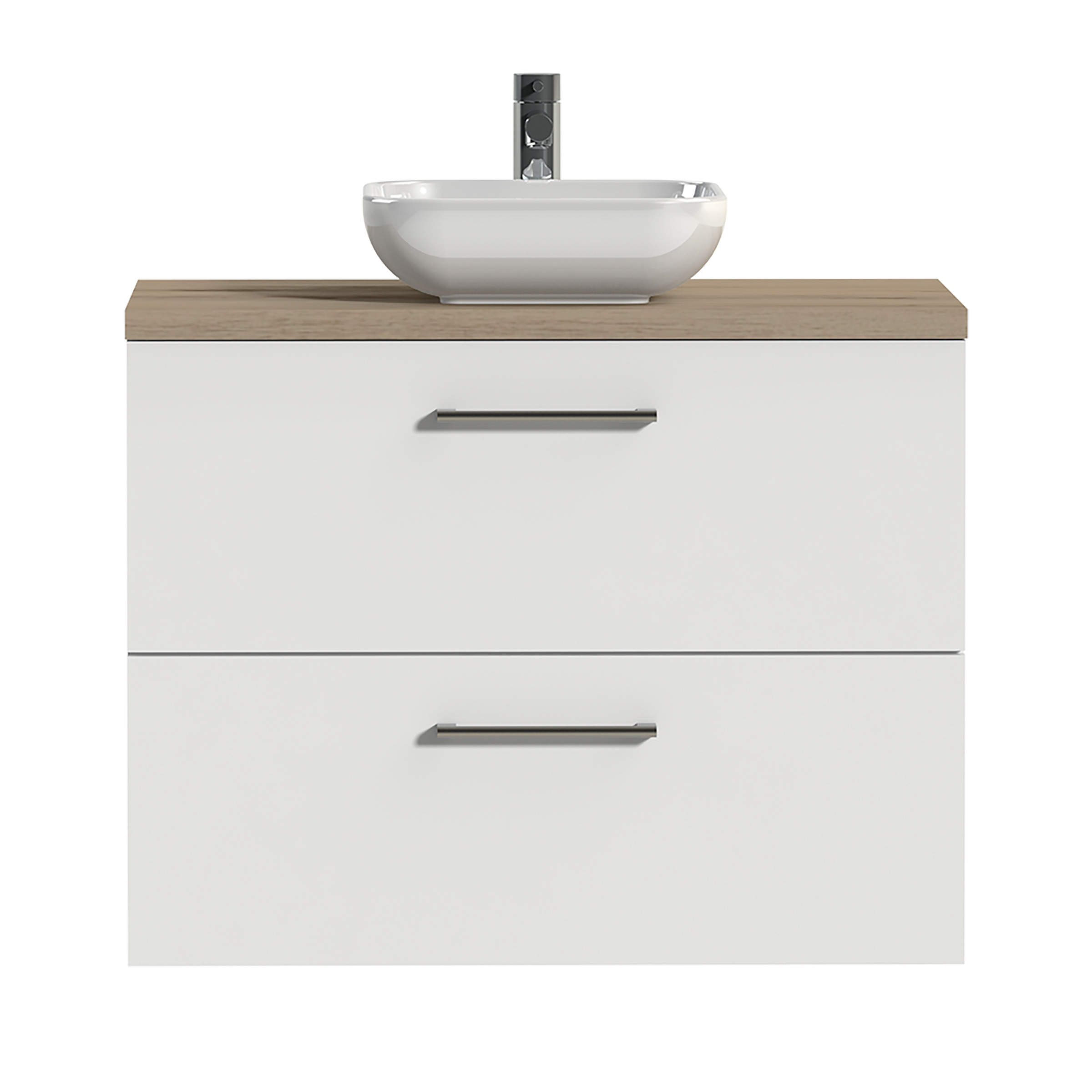 Tiger Badkamermeubel Studio 80 Cm Hoogglans Wit Met Keramische Waskom En Ronde Grepen tiger kopen in de aanbieding