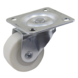 Zwenkwiel wit PUR met plaatbevestiging 30mm tot 20kg