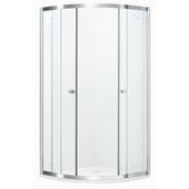 Atlantic douchecabine Silas met schuifdeur zilver kwartrond 90 x 90 cm