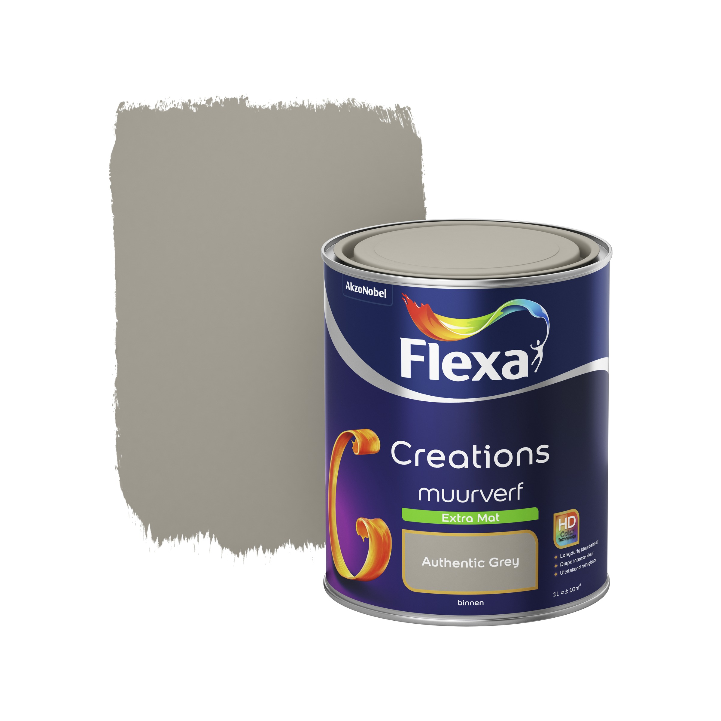 Flexa Creations Muurverf Authentic Grey Extra Mat 1 Liter flexa kopen in de aanbieding