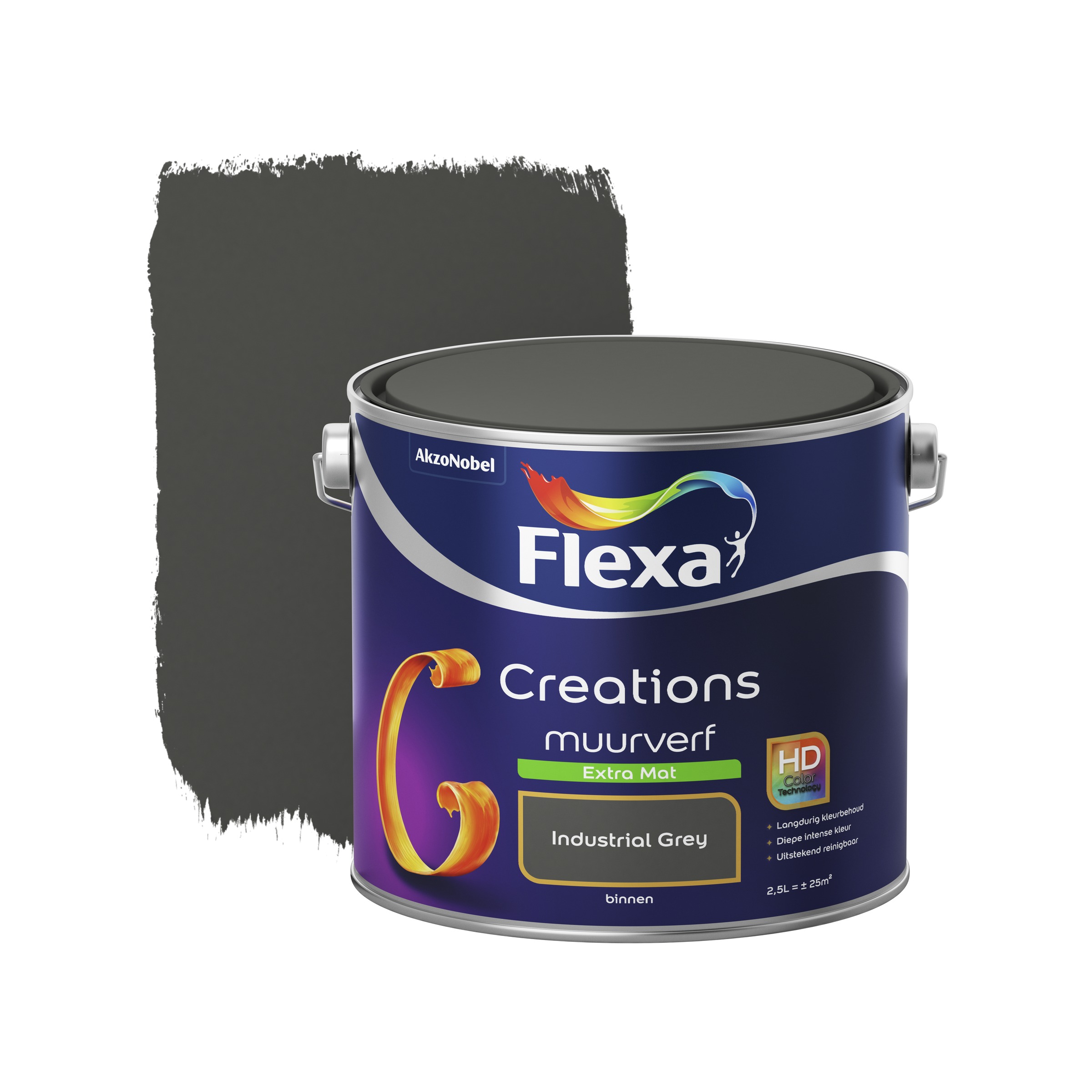 Flexa Creations Muurverf Industrial Grey Extra Mat 25 Liter flexa kopen in de aanbieding