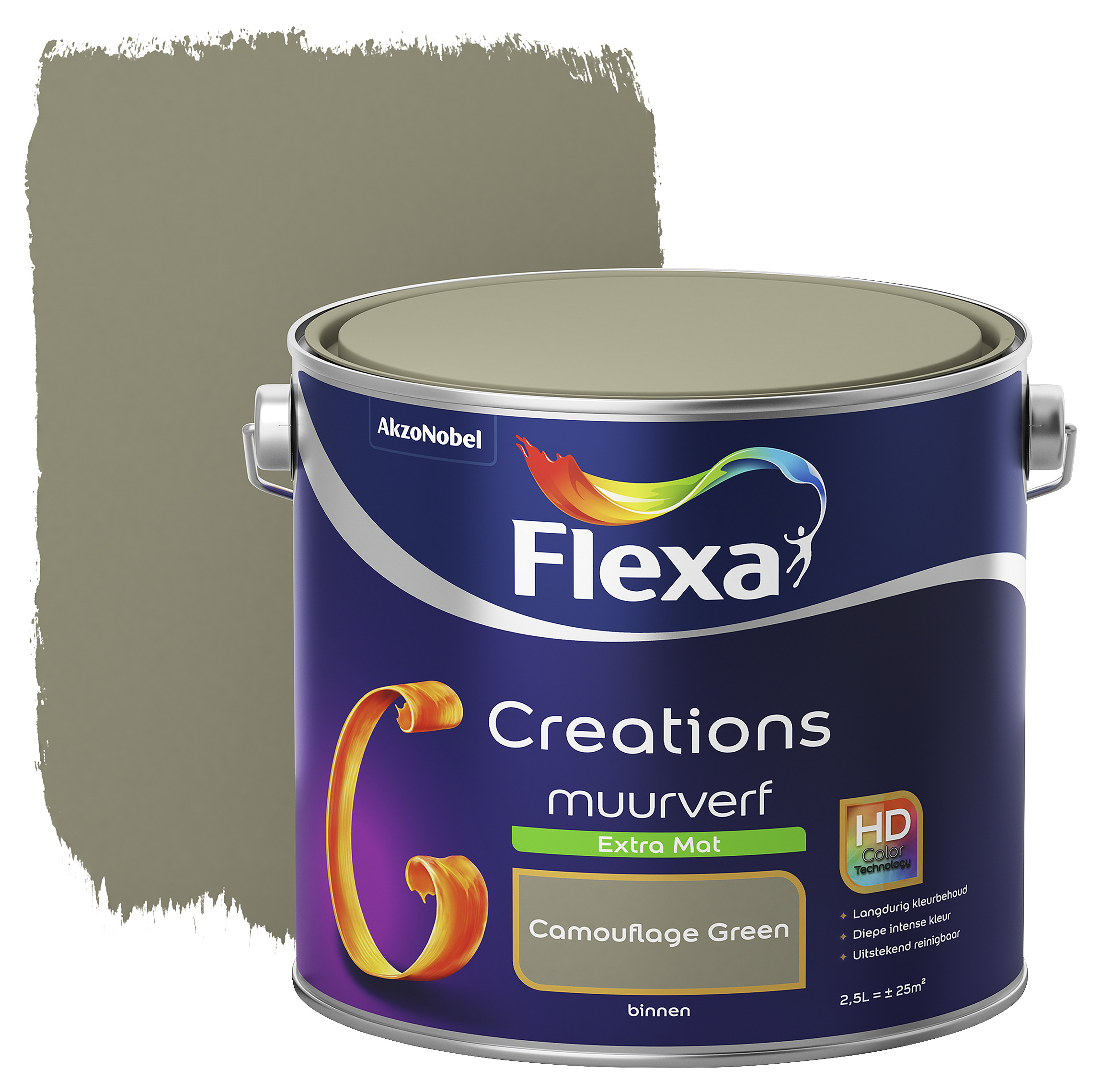 Flexa Creations Muurverf Camouflage Green Extra Mat 25 Liter flexa kopen in de aanbieding