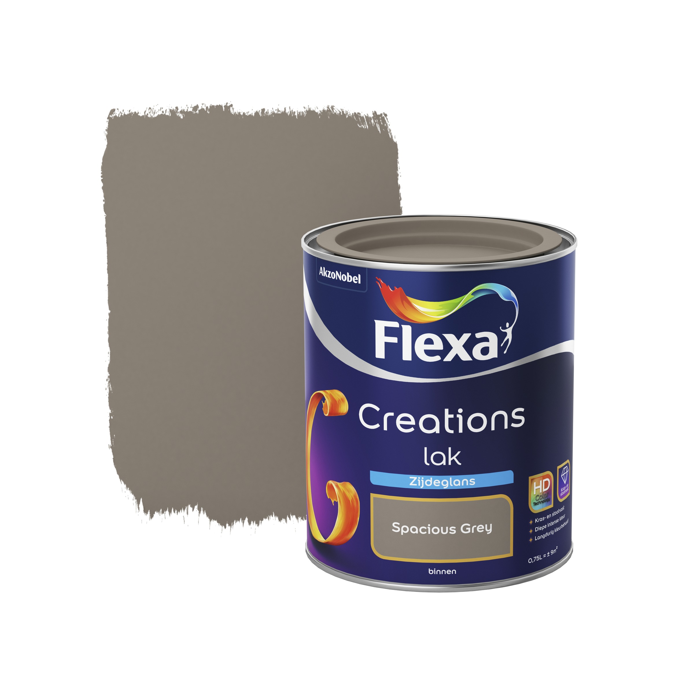 Flexa Creations Lak Spacious Grey Zijdeglans 750 Ml flexa kopen in de aanbieding