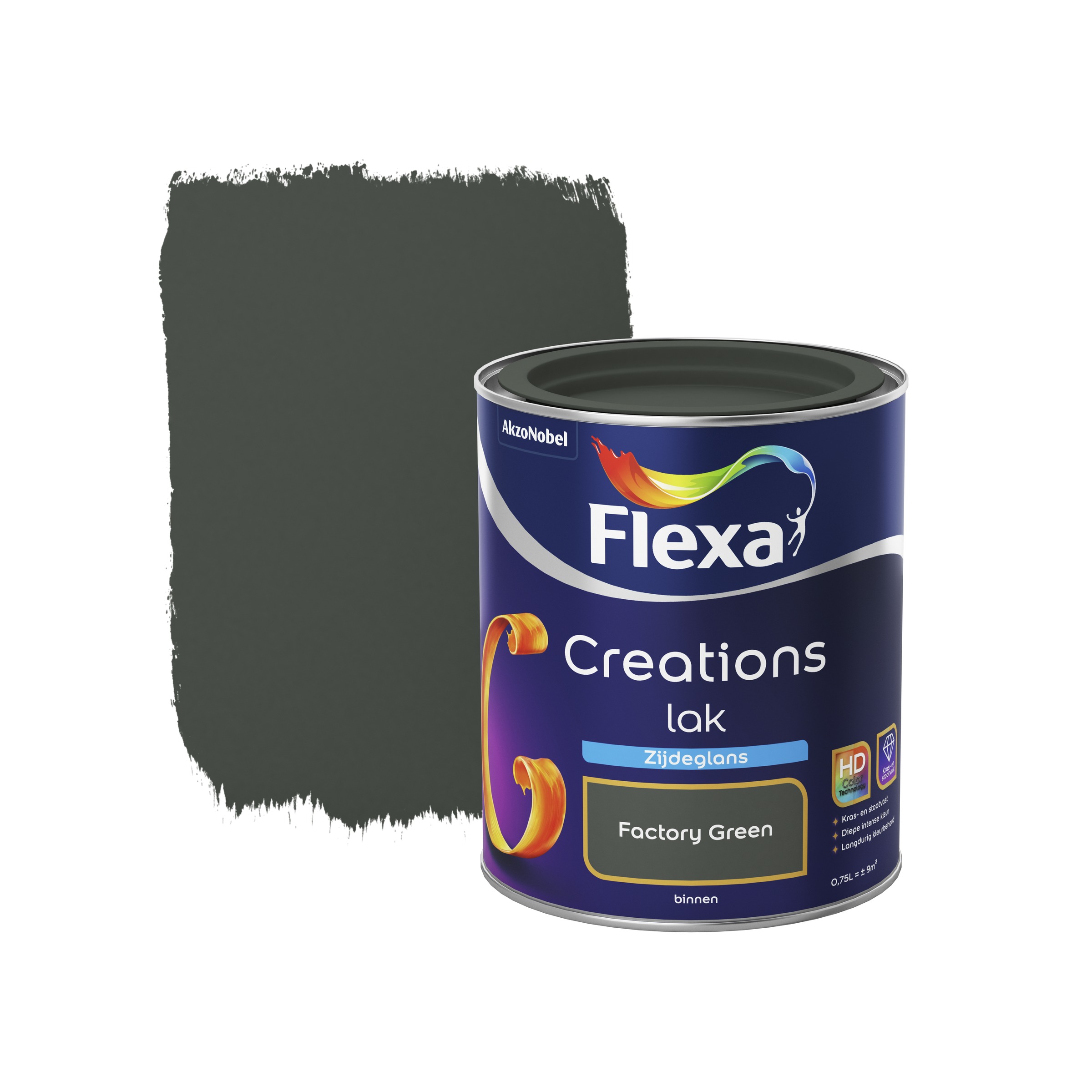 Flexa Creations Binnenlak Factory Green Zijdeglans 750 Ml flexa kopen in de aanbieding