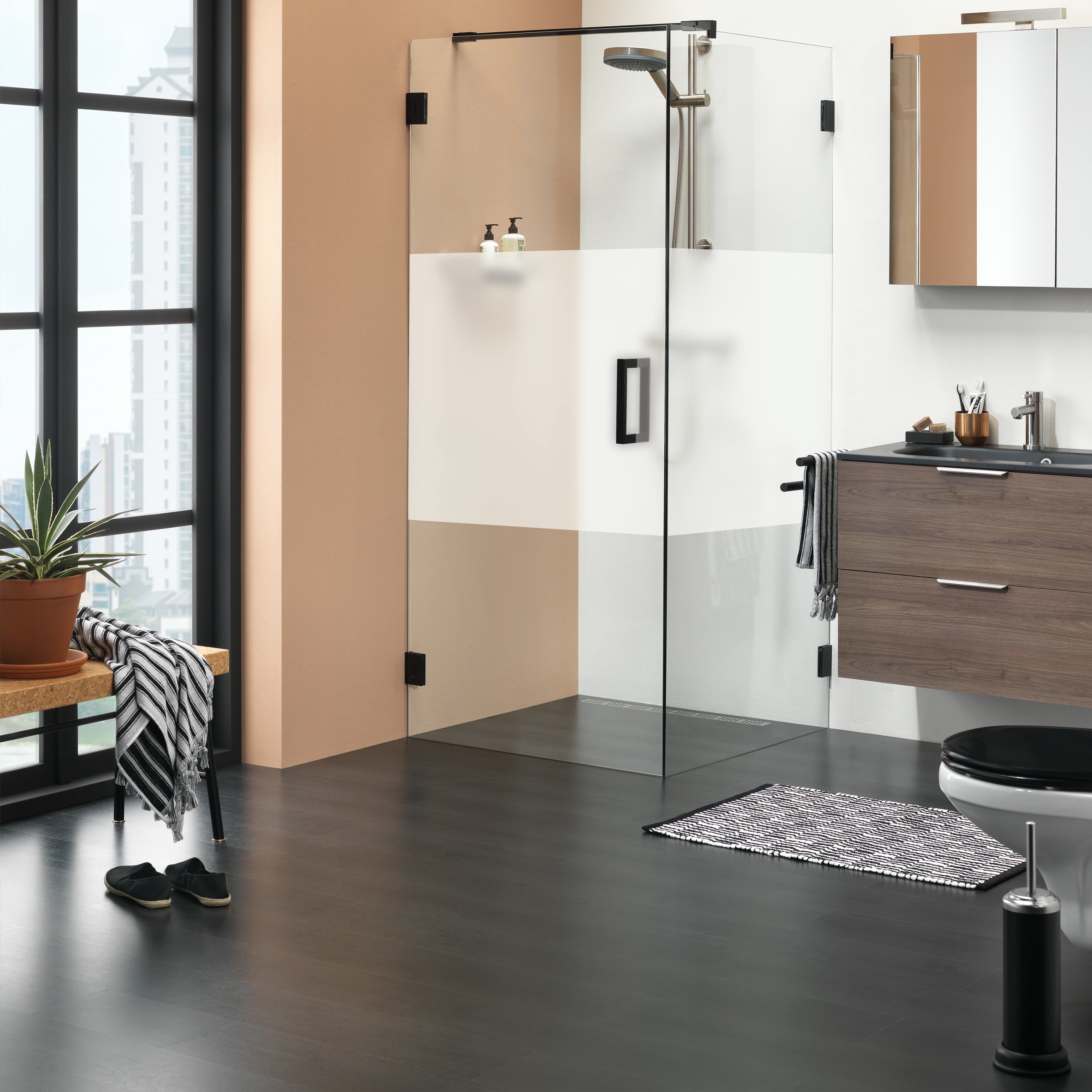 Sealskin Get Wet Douchecabine Met Swingdeur I Am L 100X200 Cm Zwart Gesatineerde Band sealskin kopen in de aanbieding