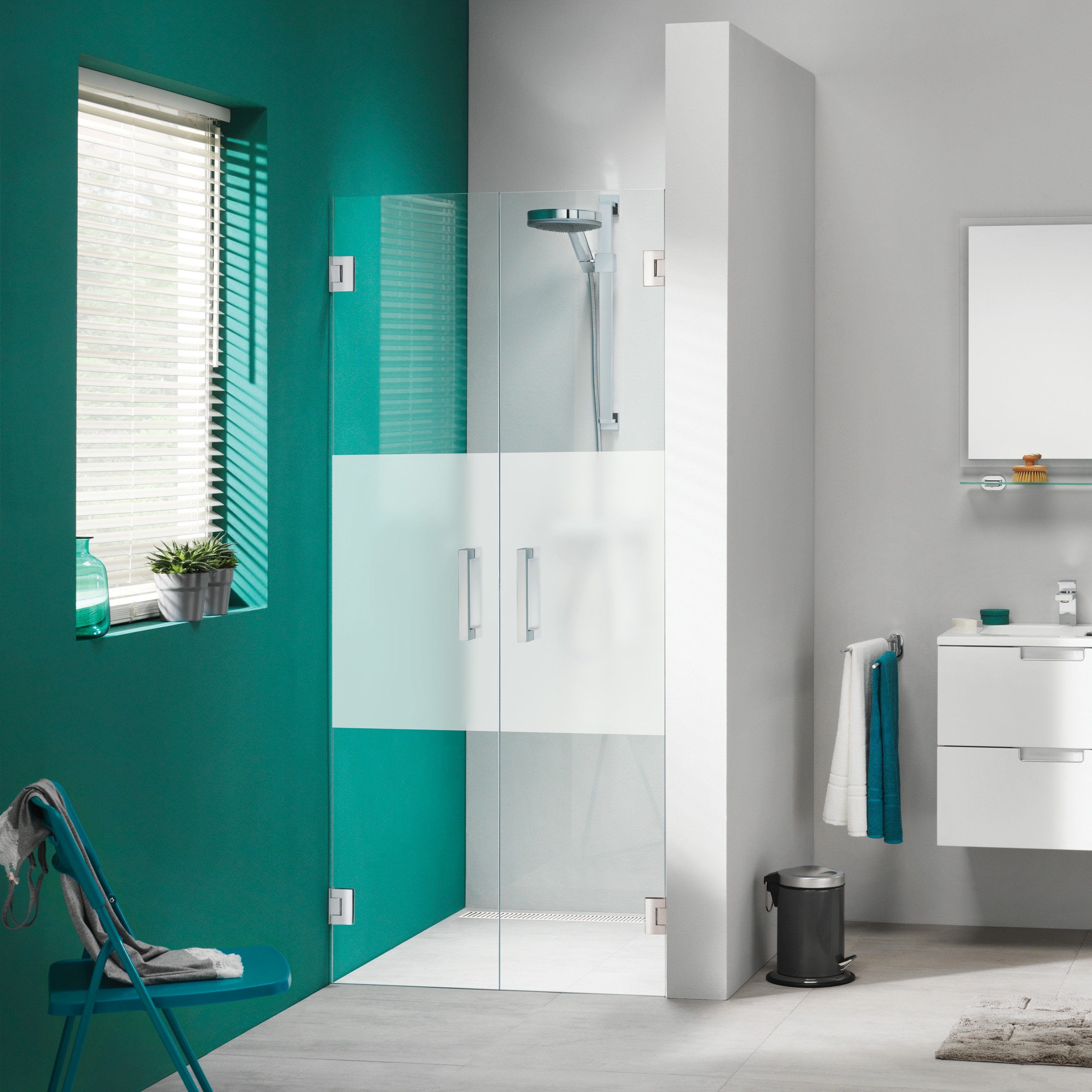 Sealskin Get Wet Pendeldeur Voor Nis I Am 90X200 Cm Chroom Met Gesatineerde Band sealskin kopen in de aanbieding