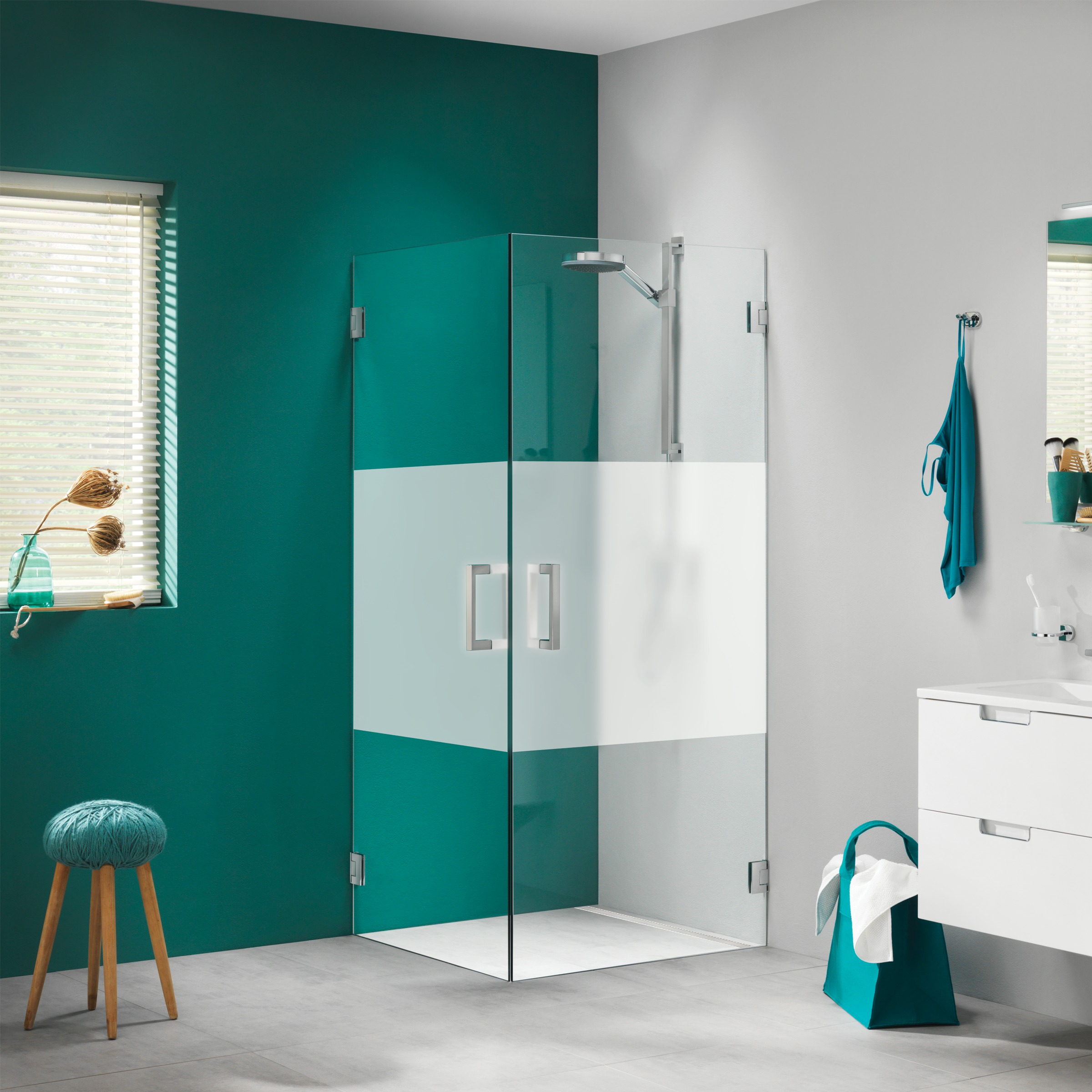 Sealskin Get Wet Swingdeur Voor Hoekinstap I Am R 90X200 Cm Chroom Met Gesatineerde Band sealskin kopen in de aanbieding