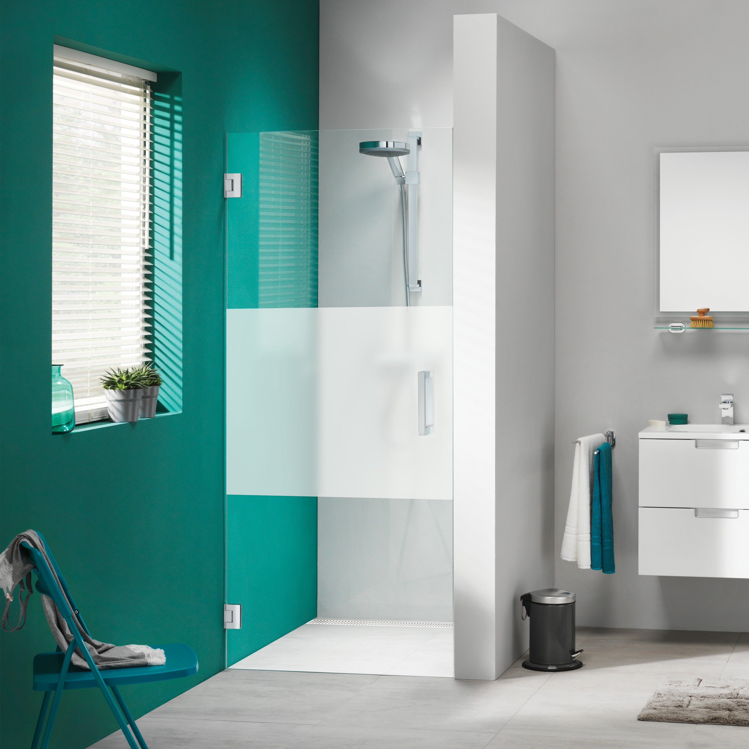 Sealskin Get Wet Swingdeur Voor Nis I Am 100X200 Cm Rvs Met Gesatineerde Band sealskin kopen in de aanbieding