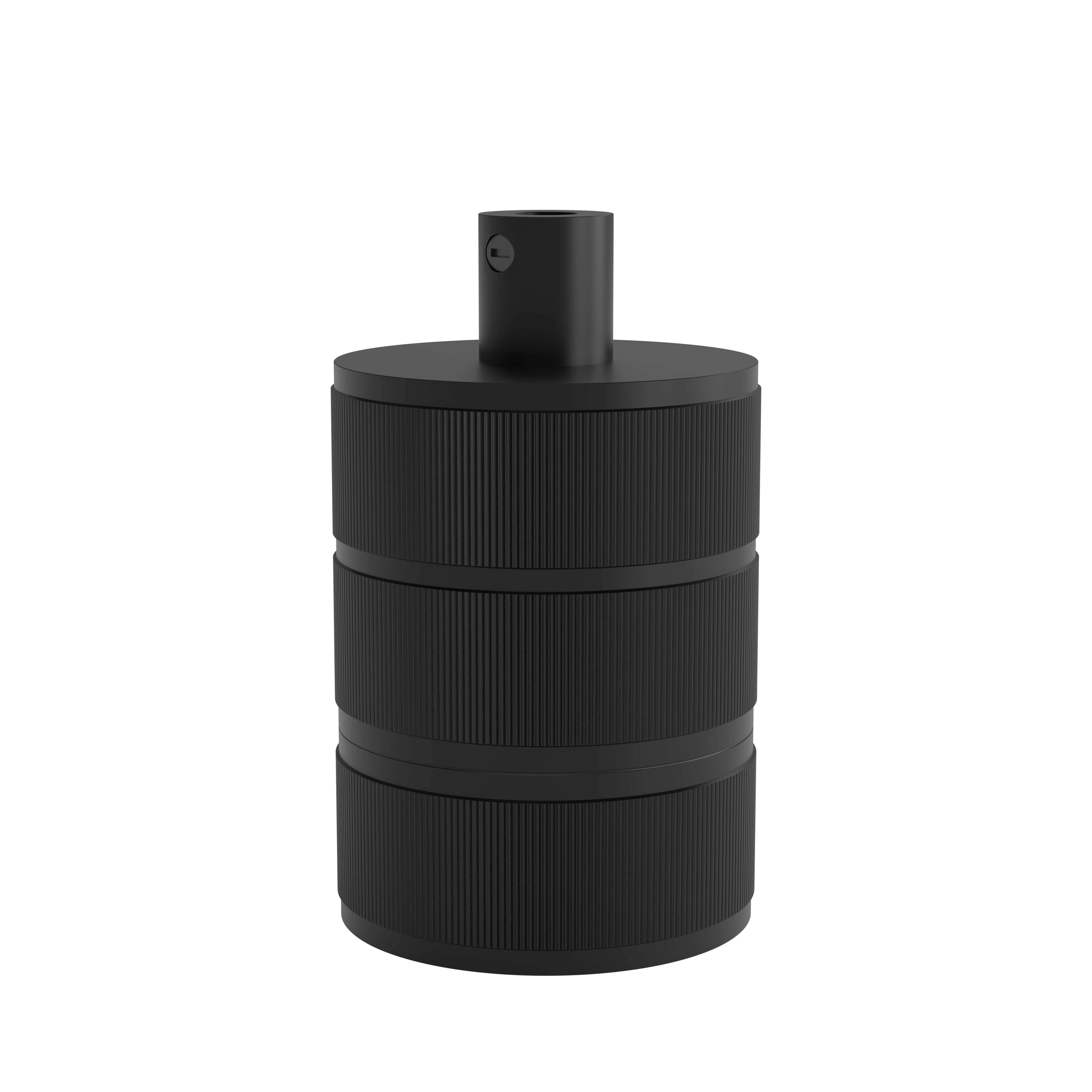 Calex E27 Lamphouder Aluminium 3 Rings Model Mat Zwart Ronde Kabel Klem calex kopen in de aanbieding