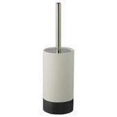 Atlantic toiletborstelhouder keramiek geribbeld Antraciet/Wit