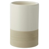 Atlantic tandenborstelhouder keramiek geribbeld Beige/Wit