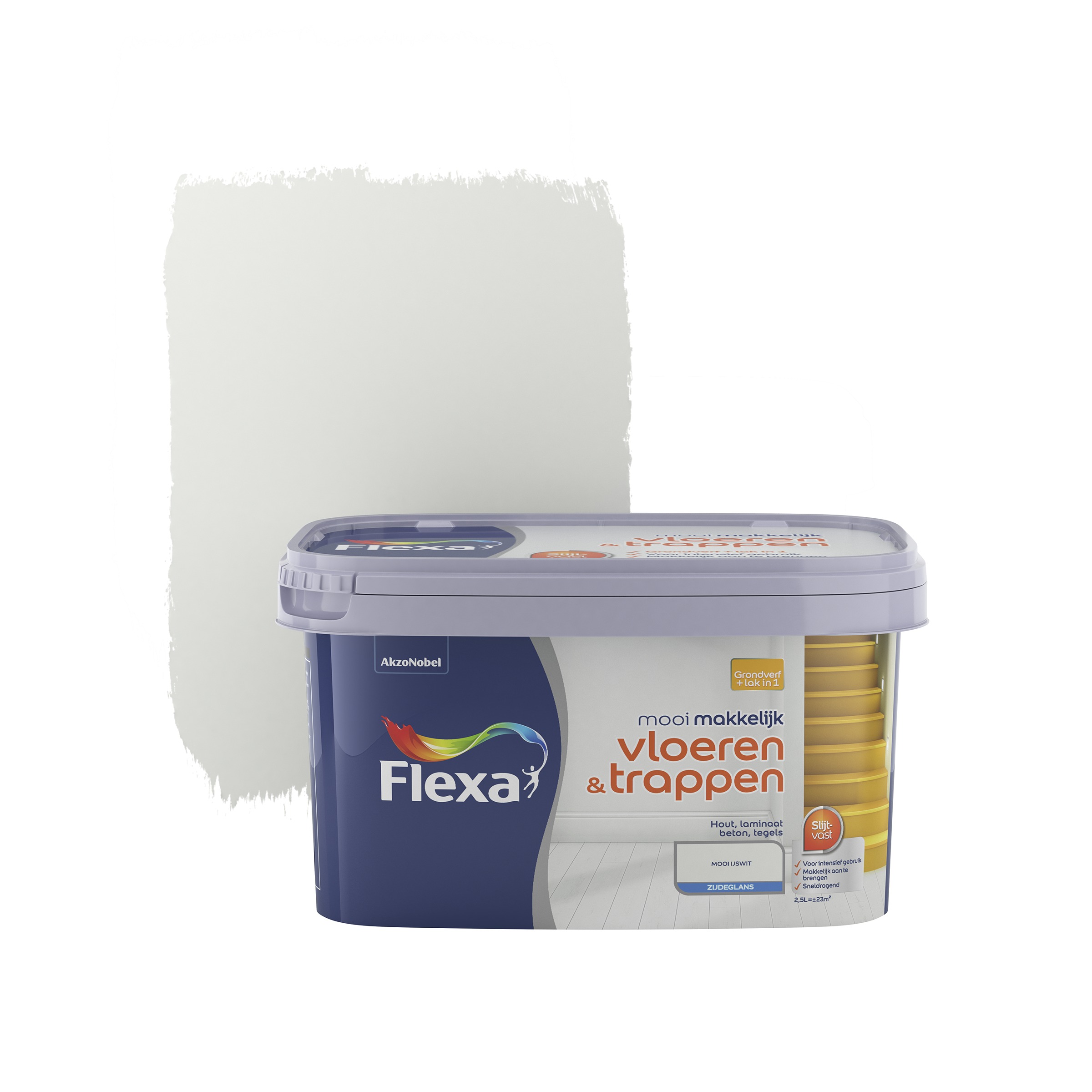 Flexa Mooi Makkelijk Vloerentrappen Ijswit Zijdeglans 25 Liter flexa kopen in de aanbieding