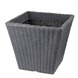Plantenbak kunstof grijs vierkant hoogte 35cm