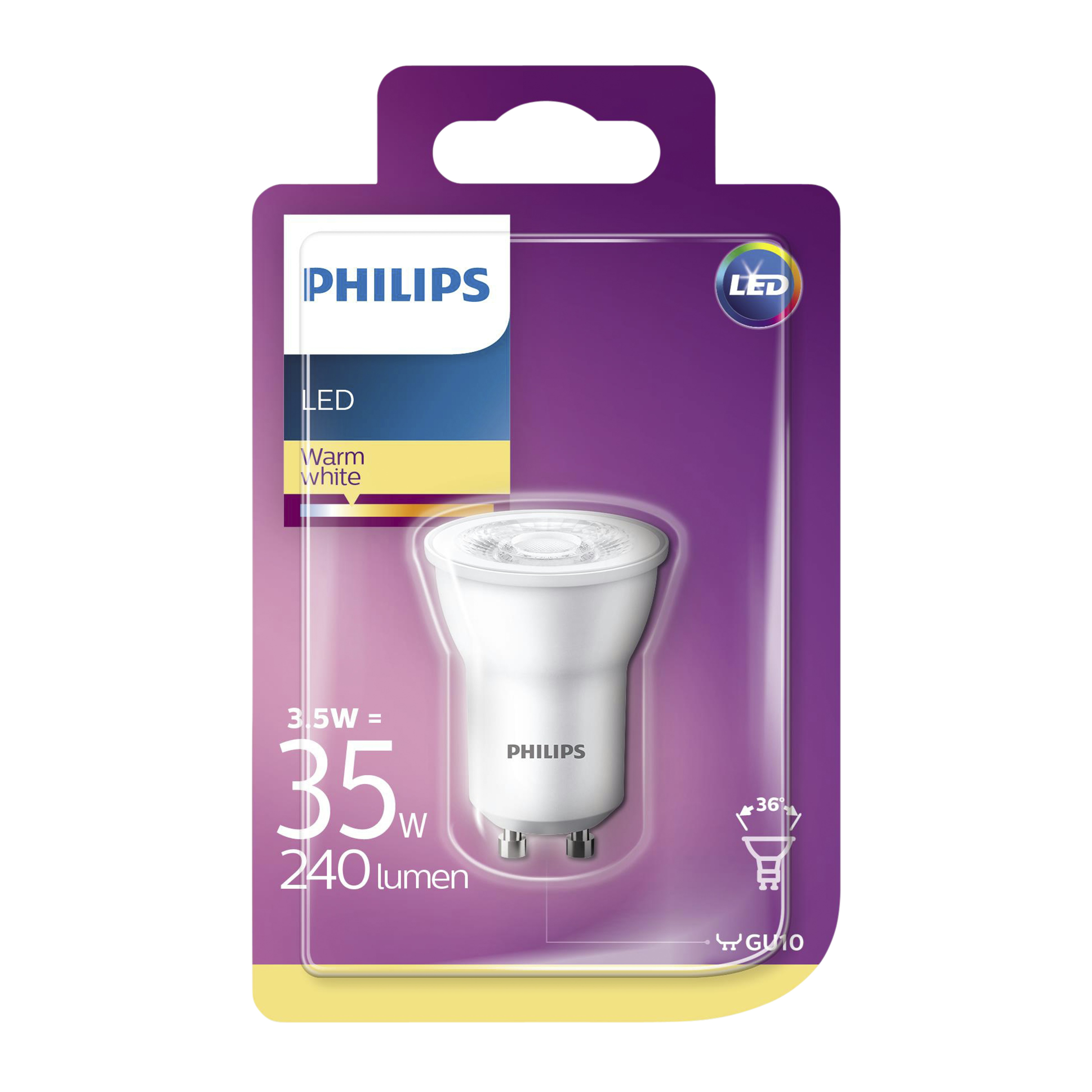 Philips Led Spot Gu10 35W Warm Wit philips kopen in de aanbieding