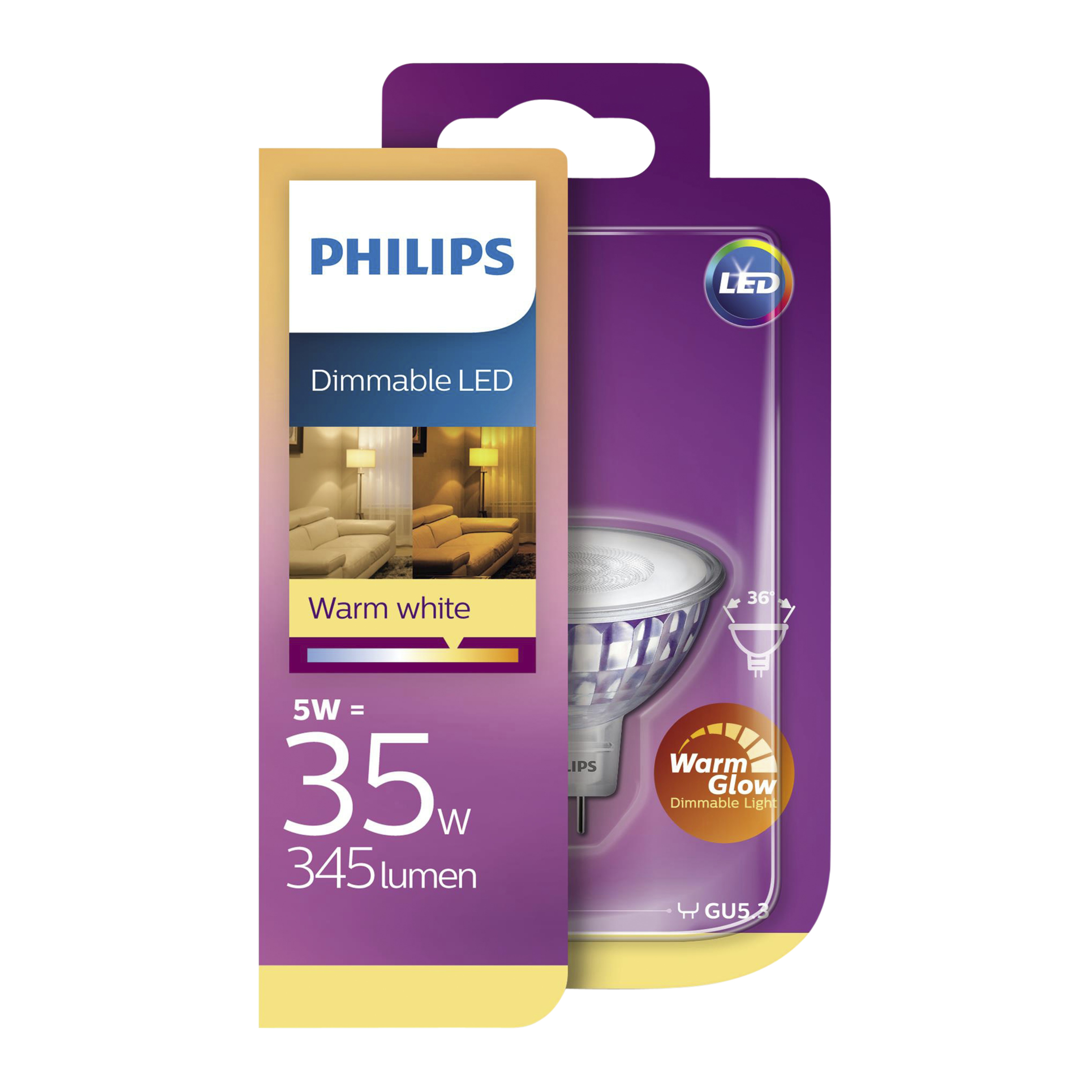 Philips Led Spot 35W Gu53 12V Warmglow Dimbaar philips kopen in de aanbieding