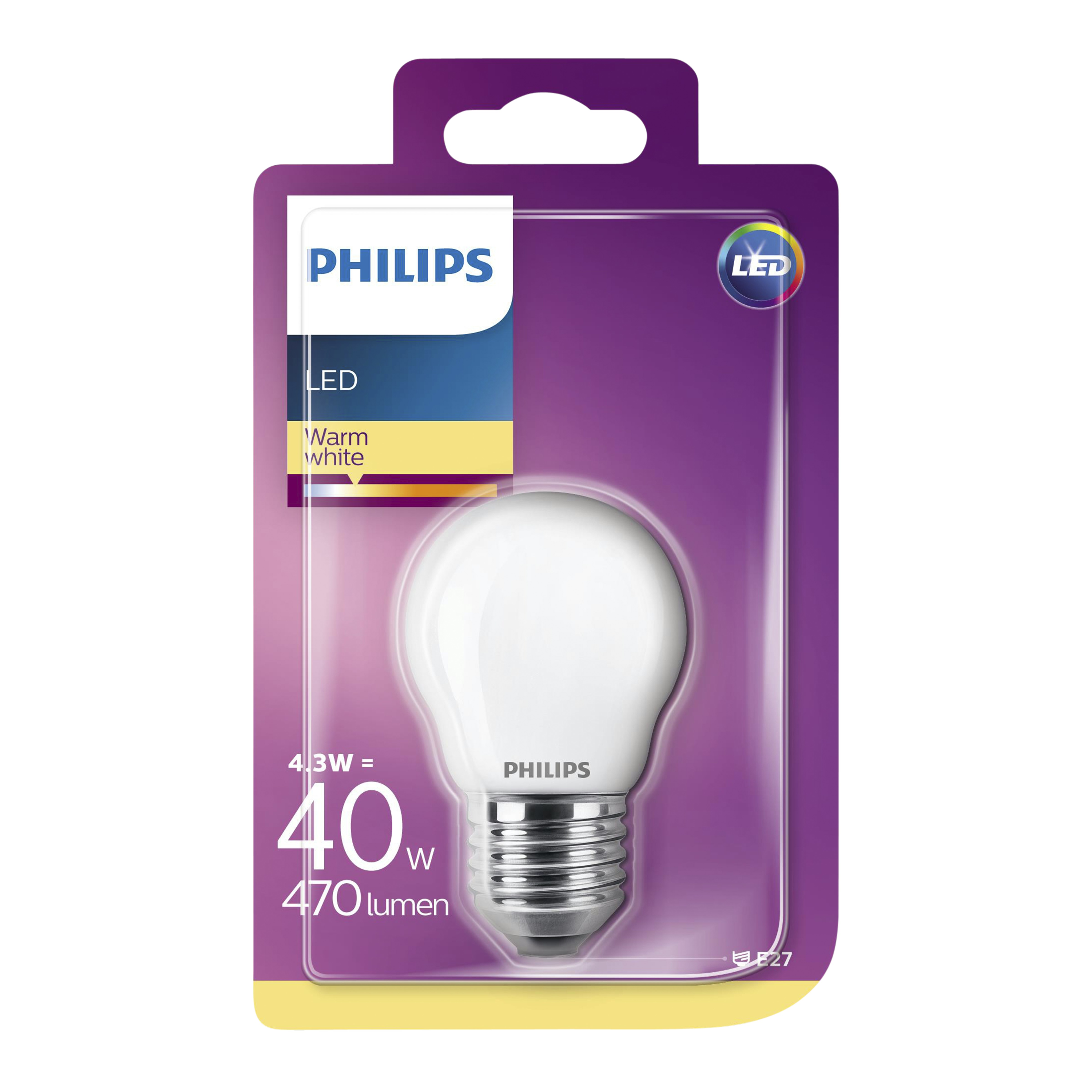 Philips Led Classic 40W E27 Kogel Frosted Warmwit philips kopen in de aanbieding