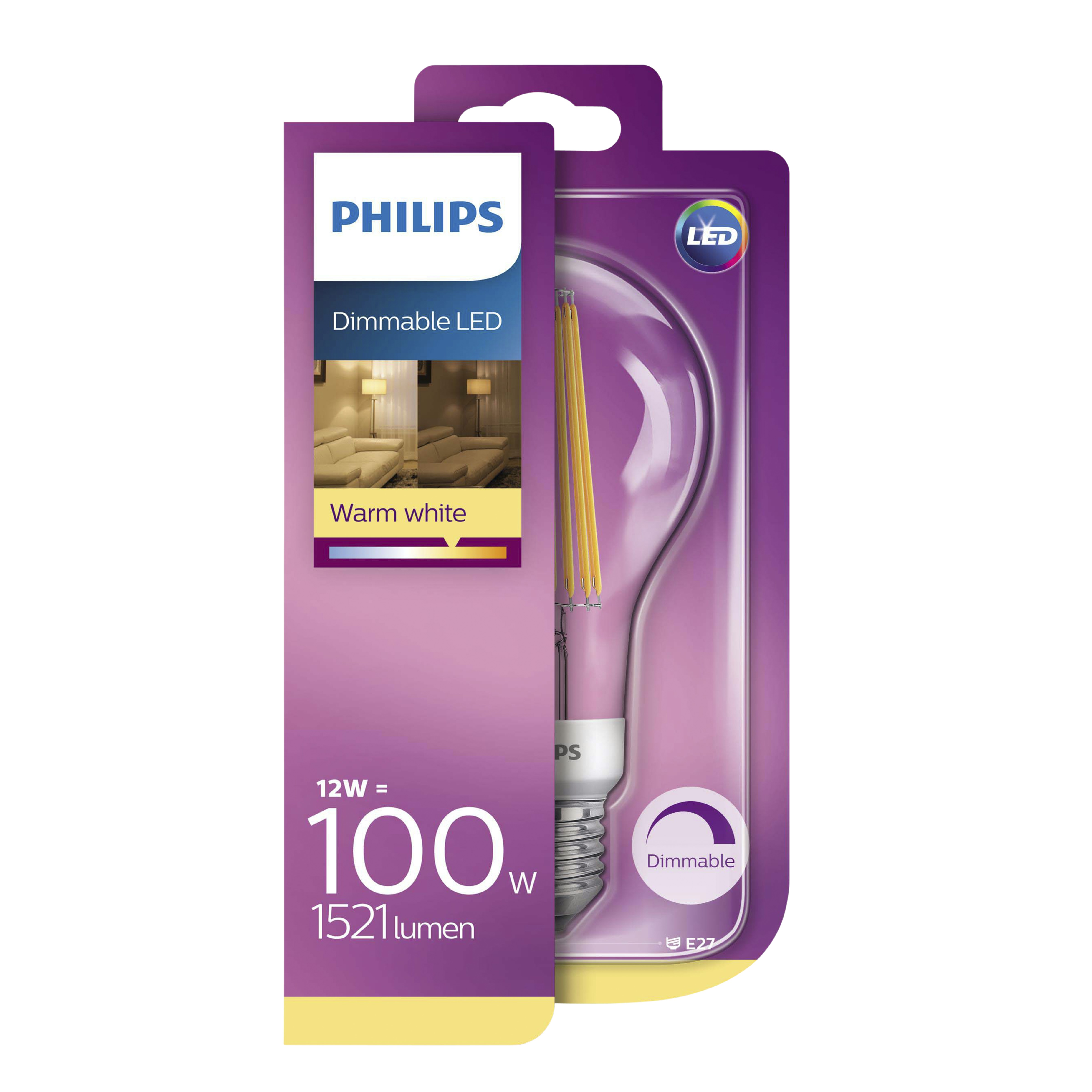 Philips Led Lamp E27 100W Warm Wit Dimbaar philips kopen in de aanbieding