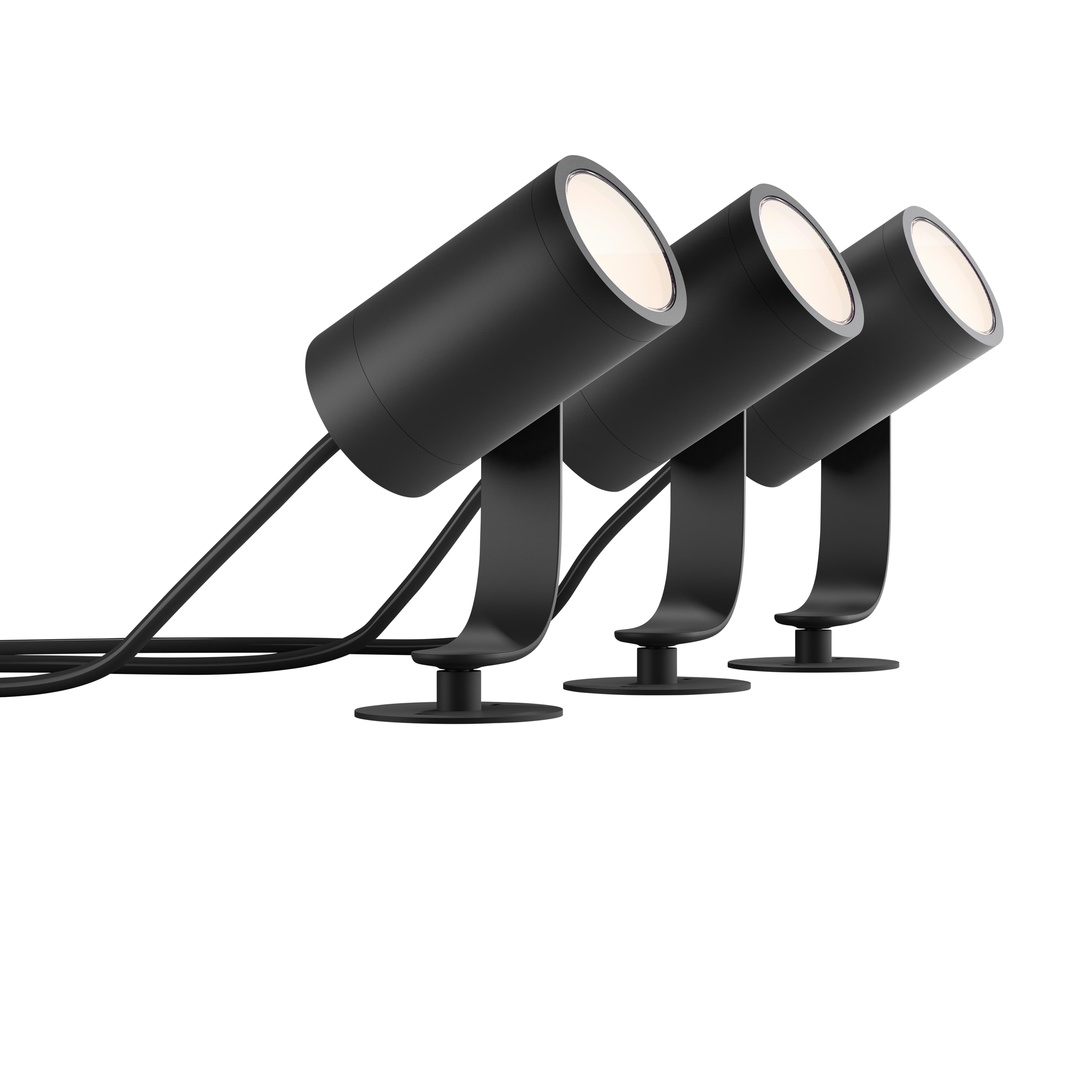 Philips Hue Lily Startset Prikspot 3X8W Zwart philips hue kopen in de aanbieding