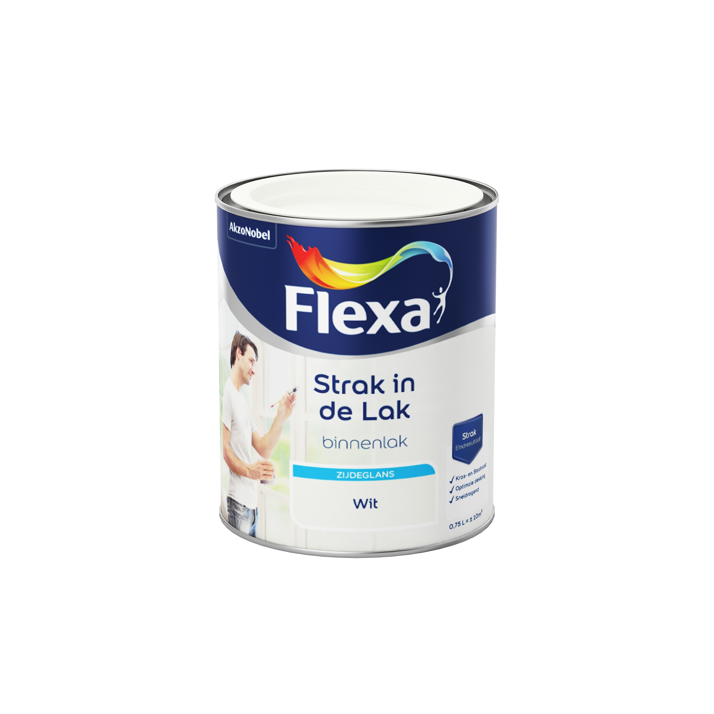 Flexa Strak In De Lak Wit Zijdeglans 750 Ml flexa kopen in de aanbieding