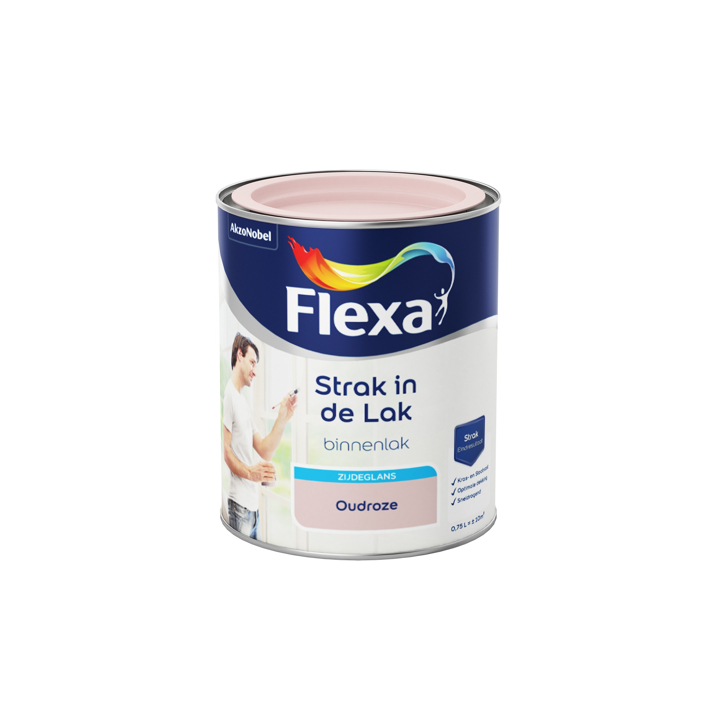 Flexa Strak In De Lak Oudroze Zijdeglans 750 Ml flexa kopen in de aanbieding