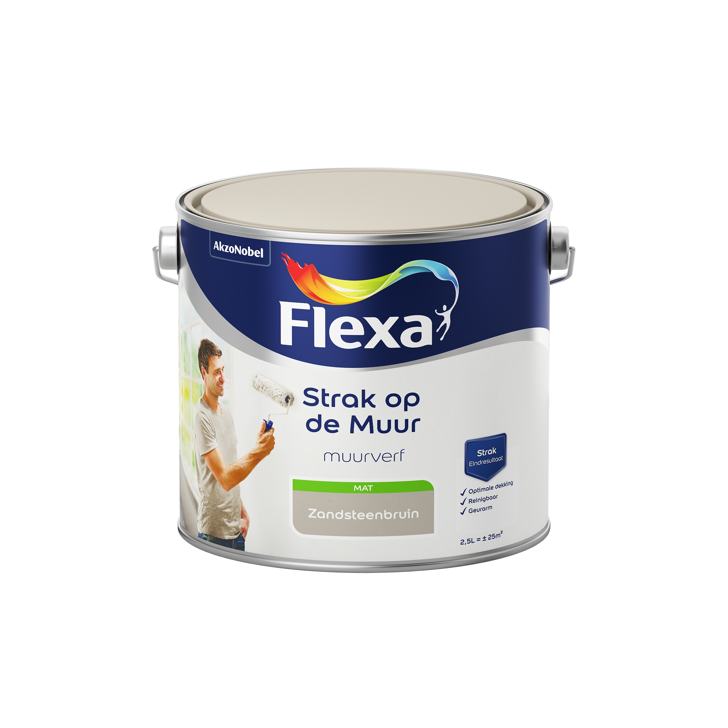 Flexa Strak Op De Muur Zandsteenbruin Mat 25 Liter flexa kopen in de aanbieding