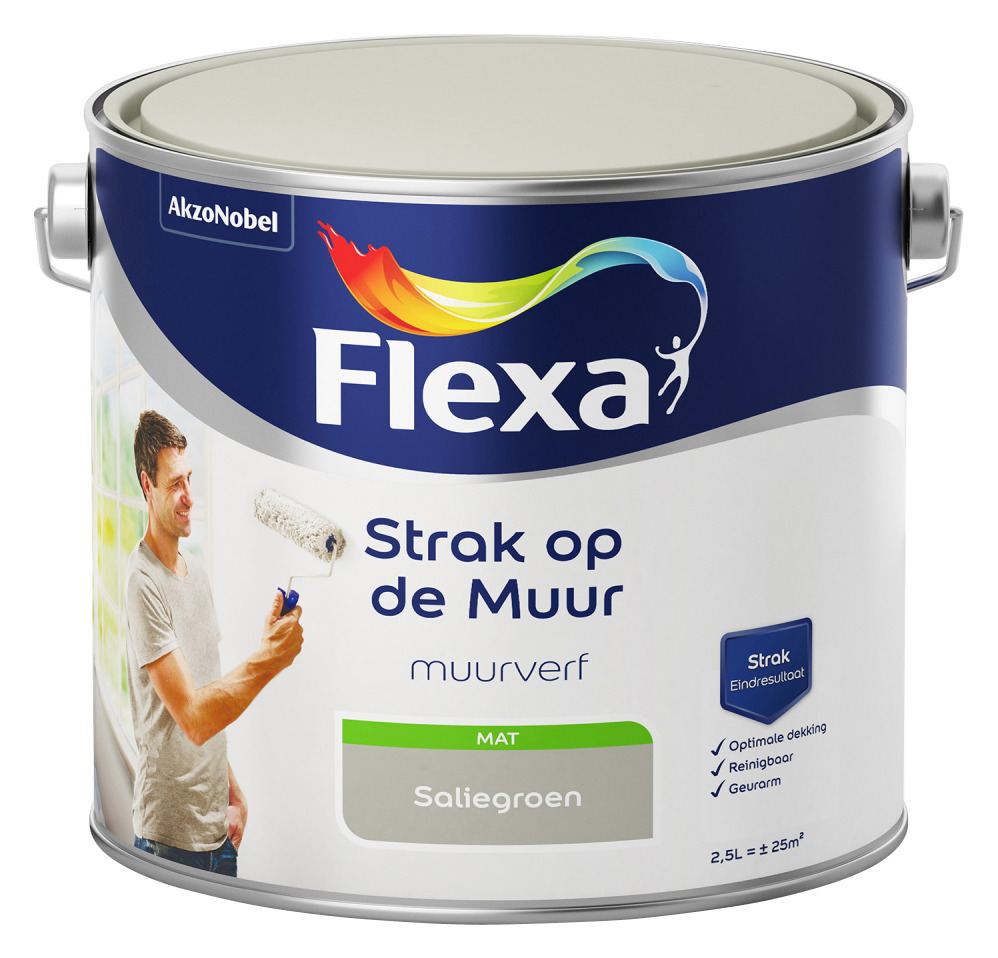 Flexa Strak Op De Muur Saliegroen Mat 25 Liter flexa kopen in de aanbieding