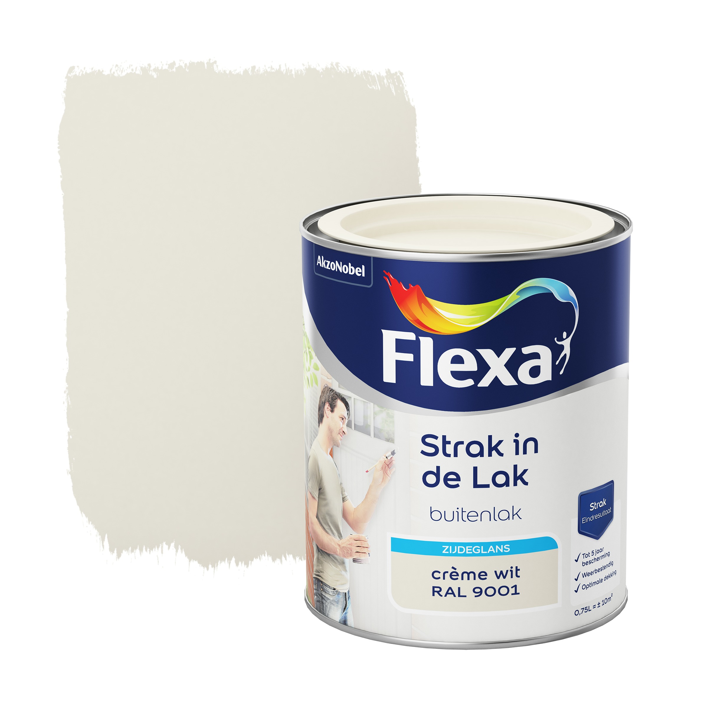 Flexa Strak In De Lak Cremewit Zijdeglans 750 Ml flexa kopen in de aanbieding