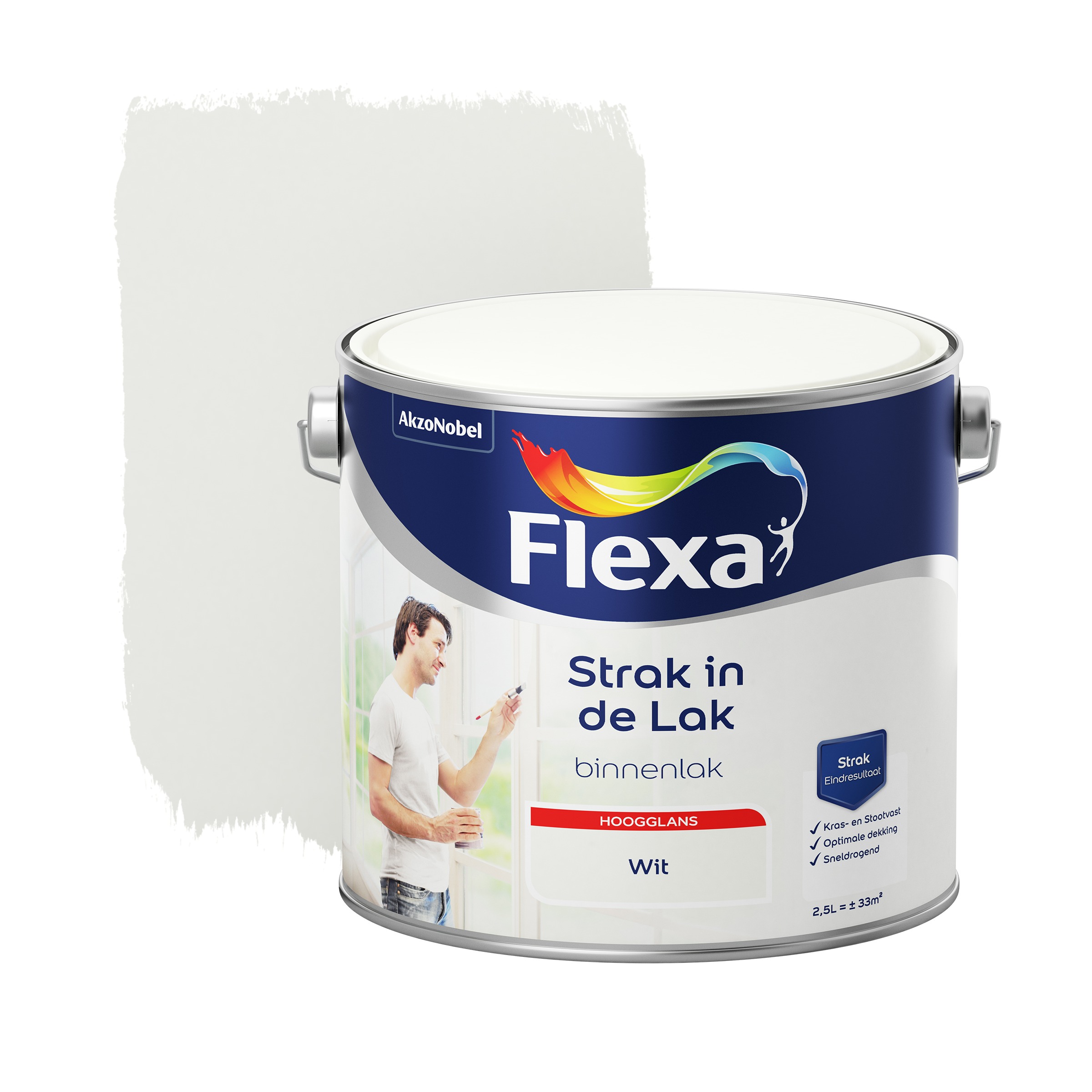 Flexa Strak In De Lak Voor Binnen Wit Hoogglans 25 Liter flexa kopen in de aanbieding