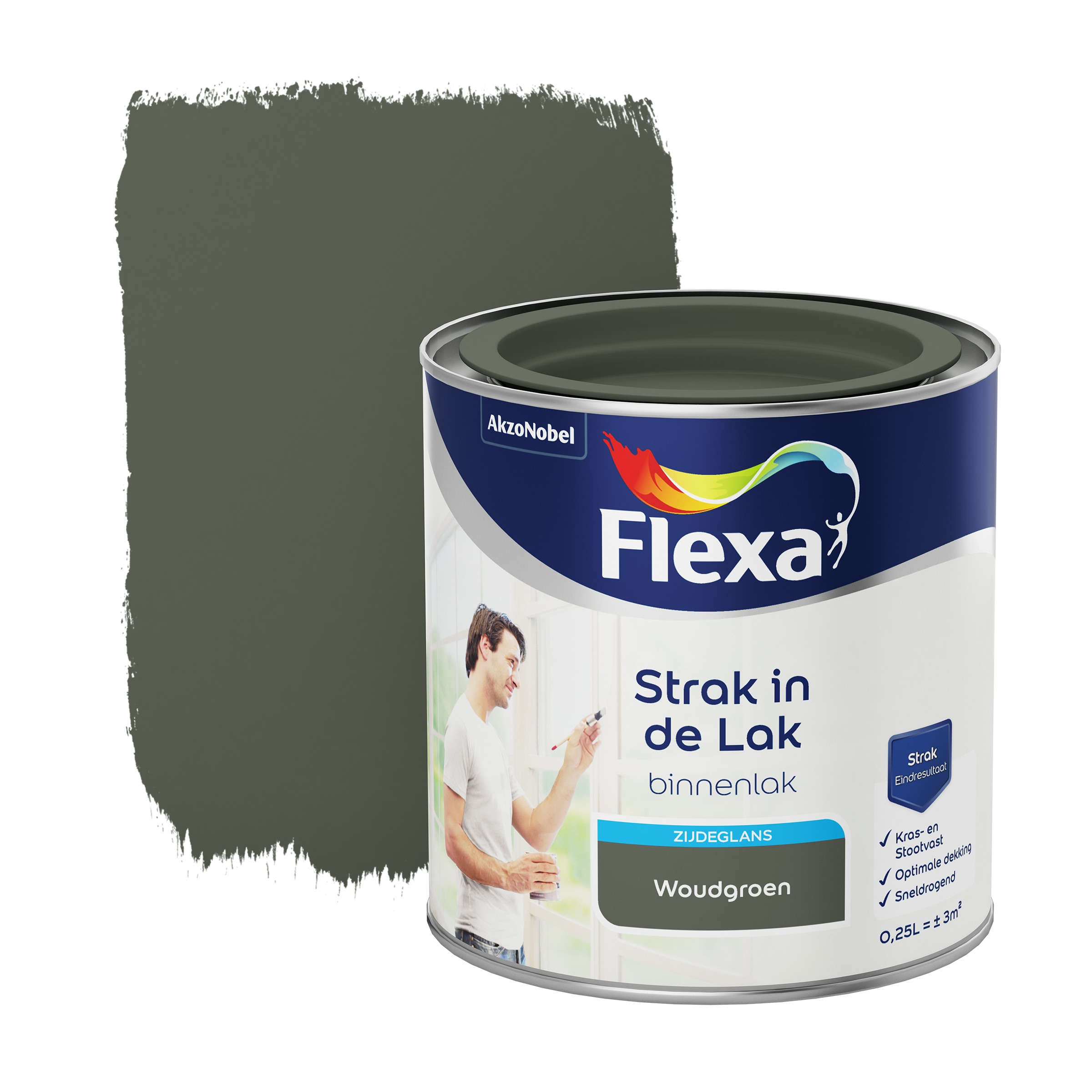 Flexa Strak In De Lak Voor Binnen Woudgroen Zijdeglans 250 Ml flexa kopen in de aanbieding
