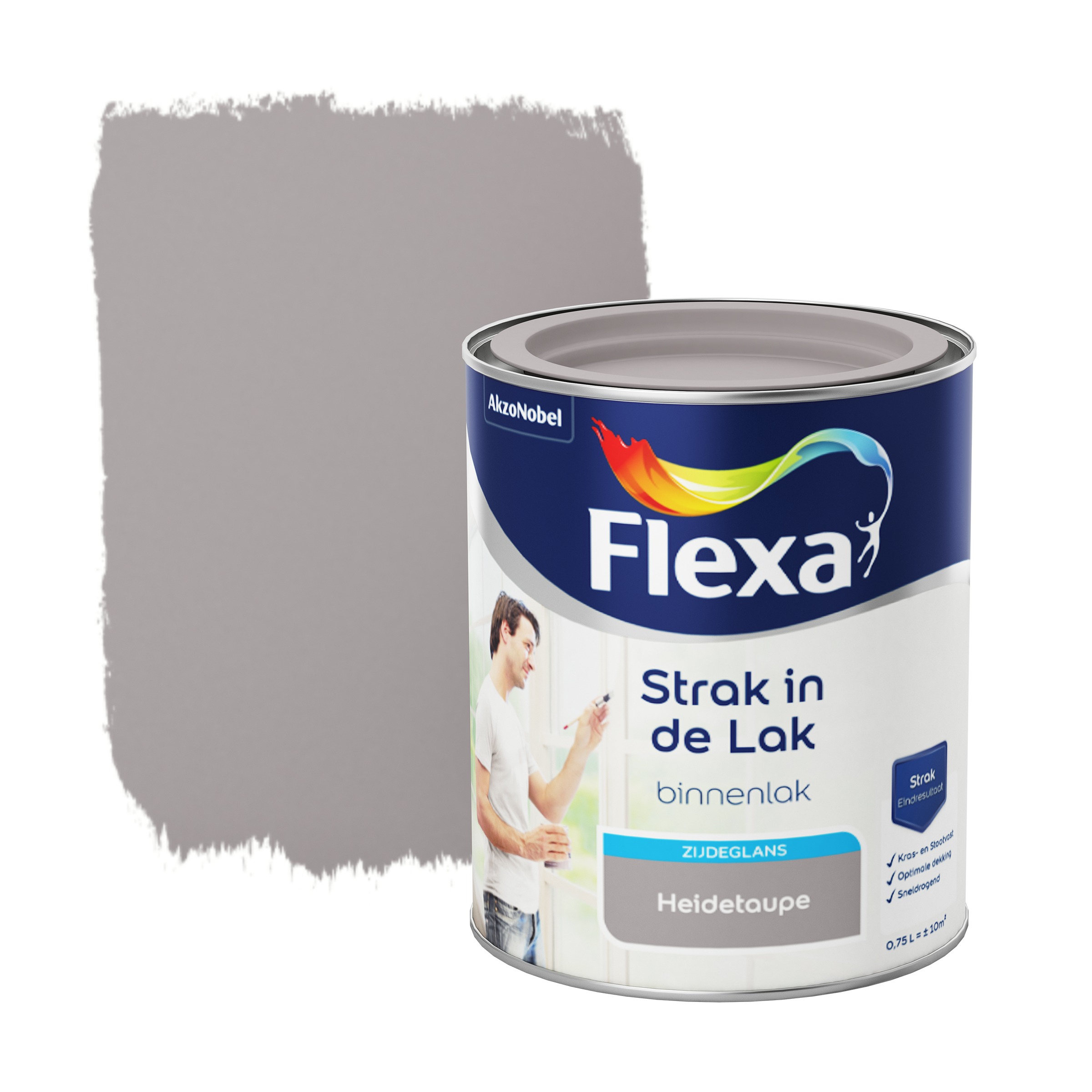 Flexa Strak In De Lak Voor Binnen Heidetaupe Zijdeglans 750 Ml flexa kopen in de aanbieding