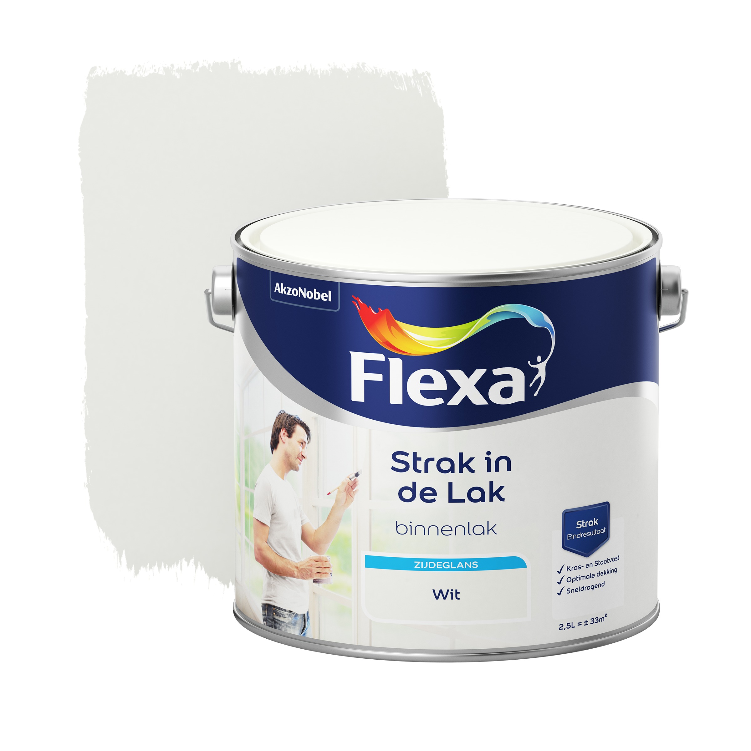 Flexa Strak In De Lak Voor Binnen Wit Zijdeglans 25 Liter flexa kopen in de aanbieding
