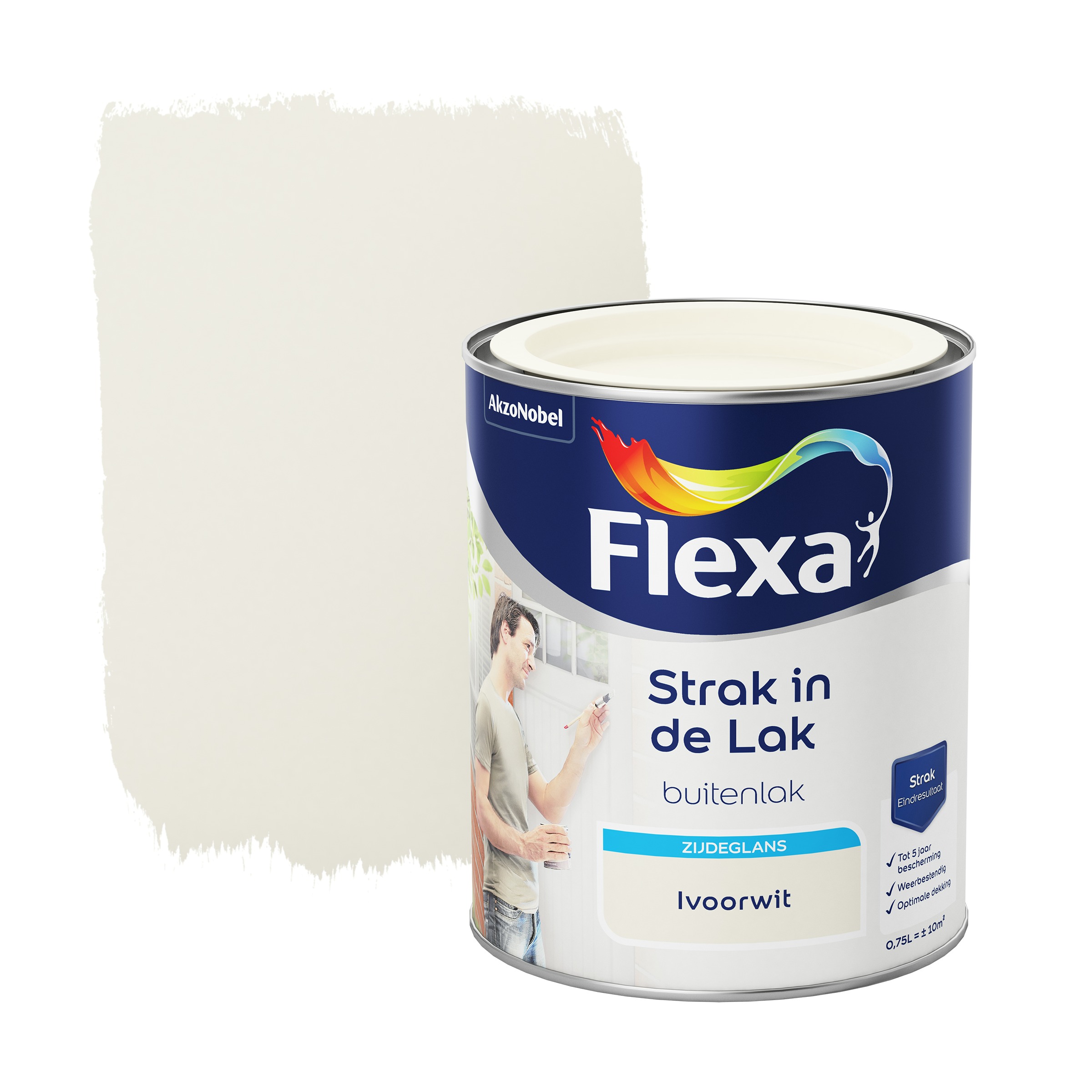 Flexa Strak In De Lak Ivoorwit Zijdeglans 750 Ml flexa kopen in de aanbieding