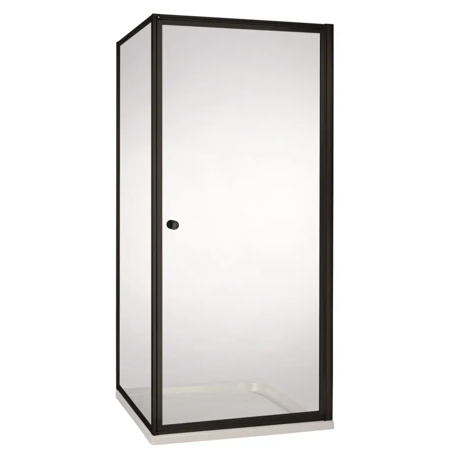 Atlantic douchecabine Roan met draaideur zwart hoek 90 x 90 x 190 cm