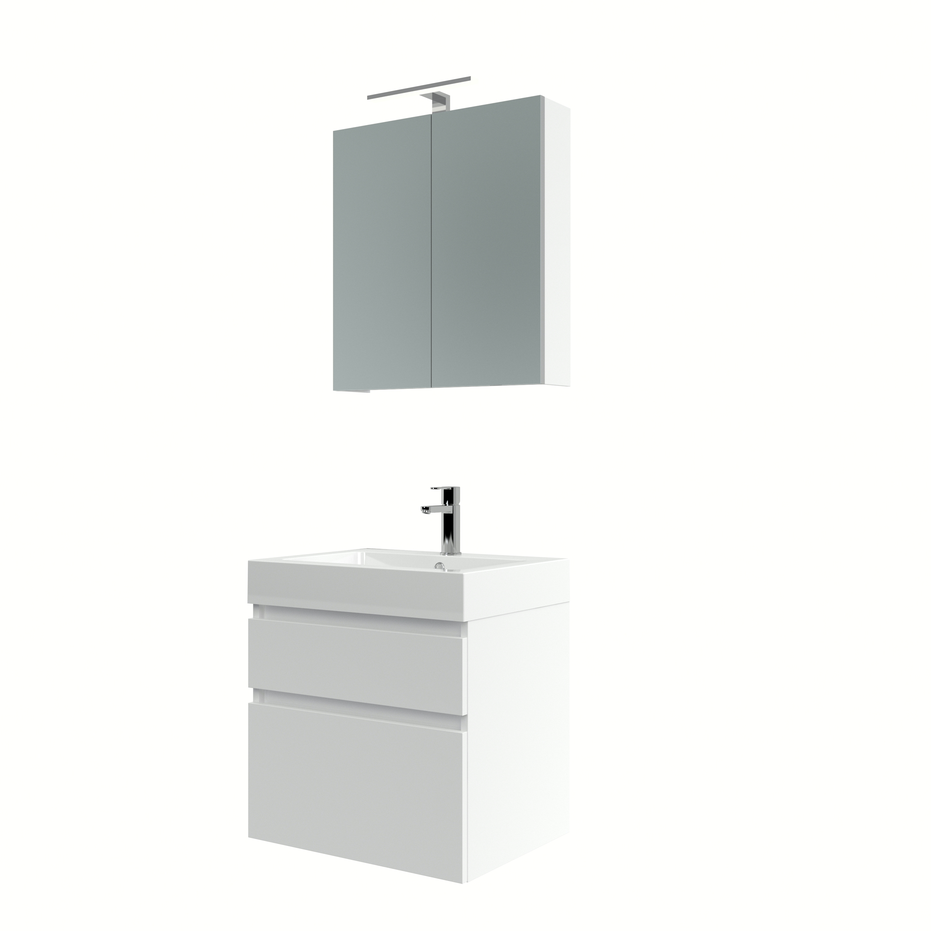 Bruynzeel Monta Badmeubelset Met Spiegelkast Hoogglans Wit 60 bruynzeel kopen in de aanbieding