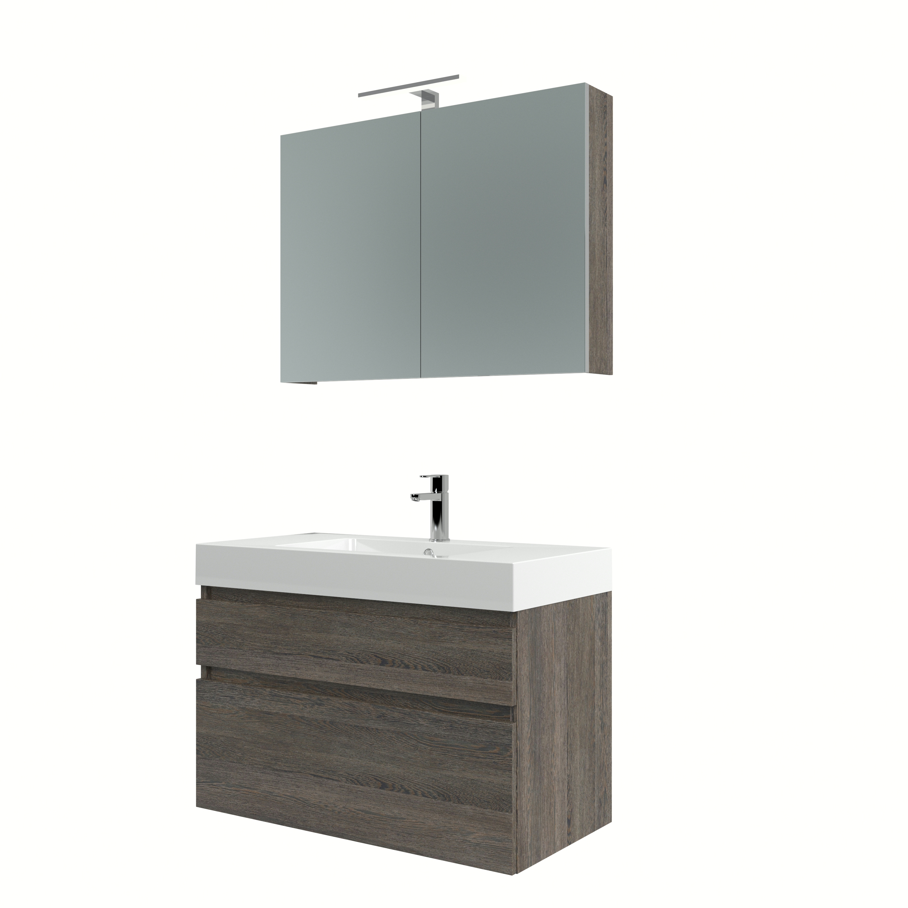 Bruynzeel Monta Badmeubelset Met Spiegelkast Wenge 90 bruynzeel kopen in de aanbieding