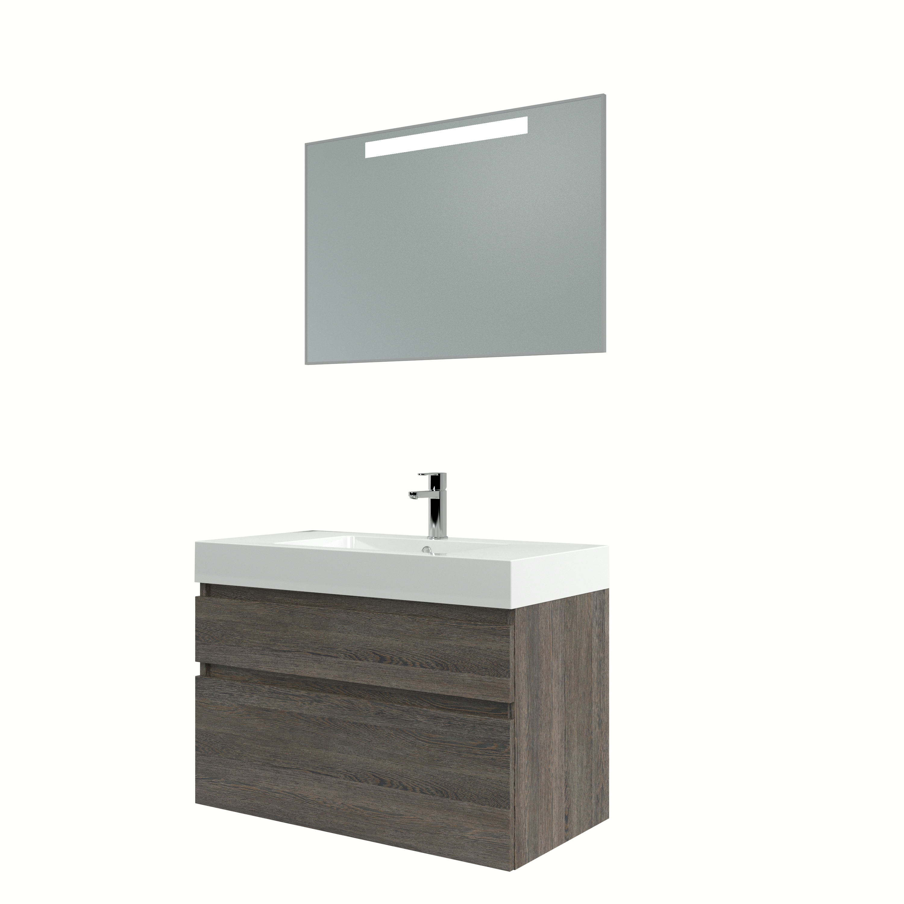 Bruynzeel Monta Badmeubelset Met Spiegel Wenge 90 bruynzeel kopen in de aanbieding