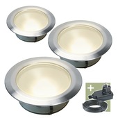 Ludeco inbouwspot Olan startersset RVS groot 3 stuks