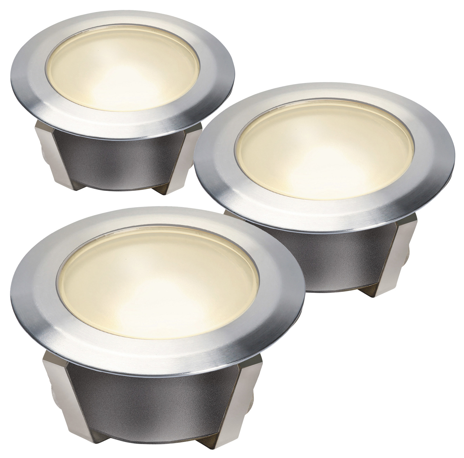 Ludeco Inbouwspot Olan Startersset Rvs Klein 3 Stuks ludeco kopen in de aanbieding