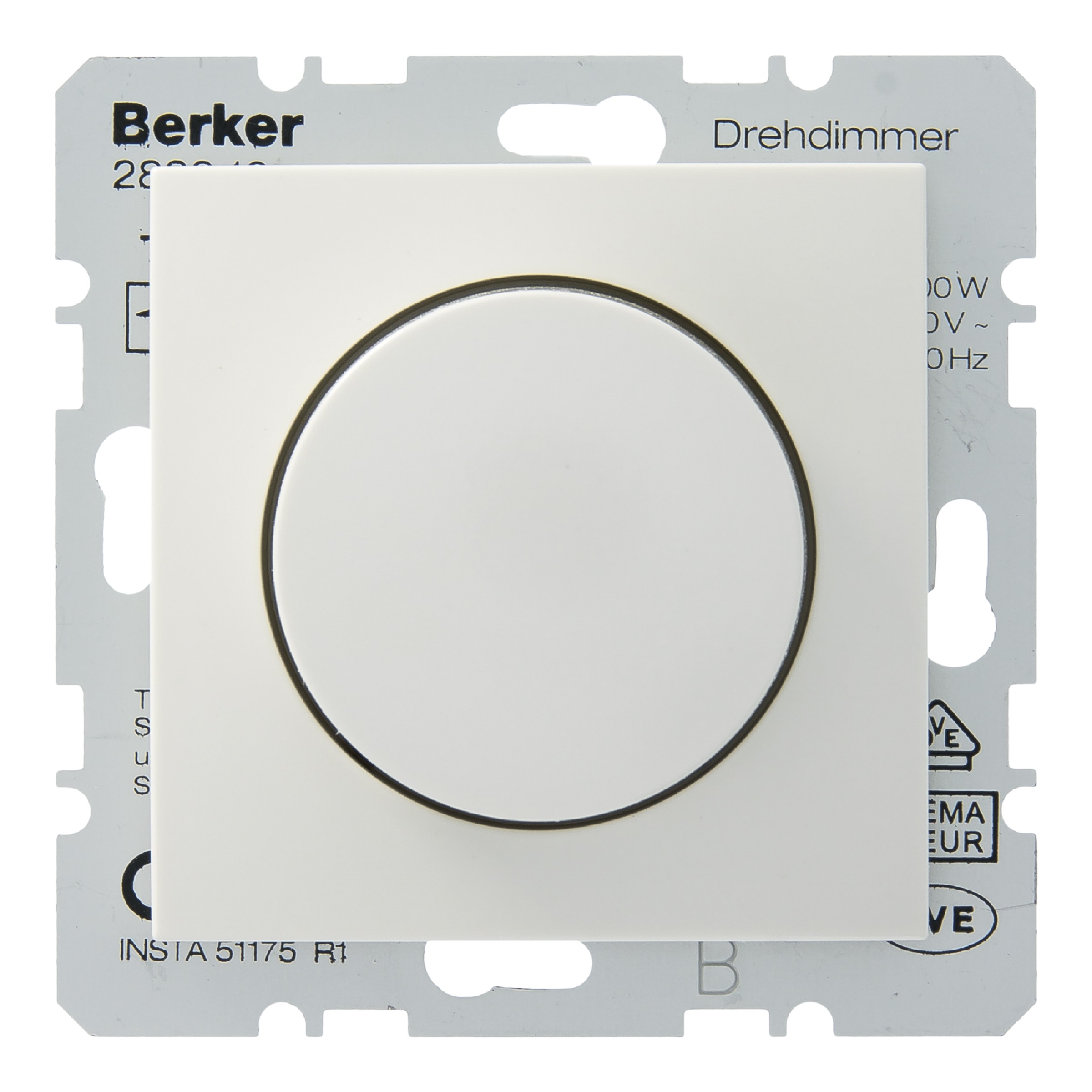 Berker S1 Centraalplaat Met Dimmerknop Wit berker kopen in de aanbieding