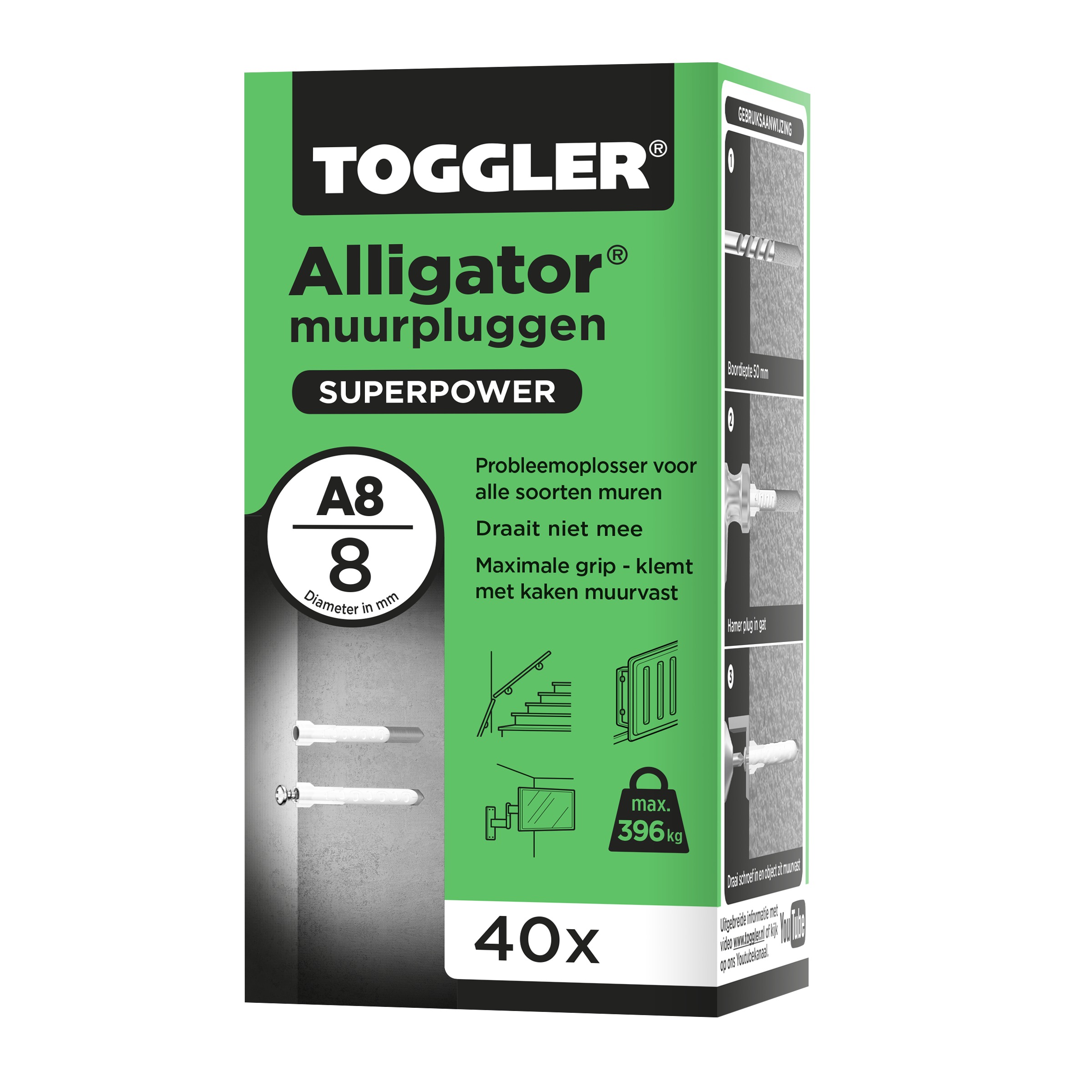 Toggler Alligatorplug A8 8 Mm 40 Stuks toggler kopen in de aanbieding