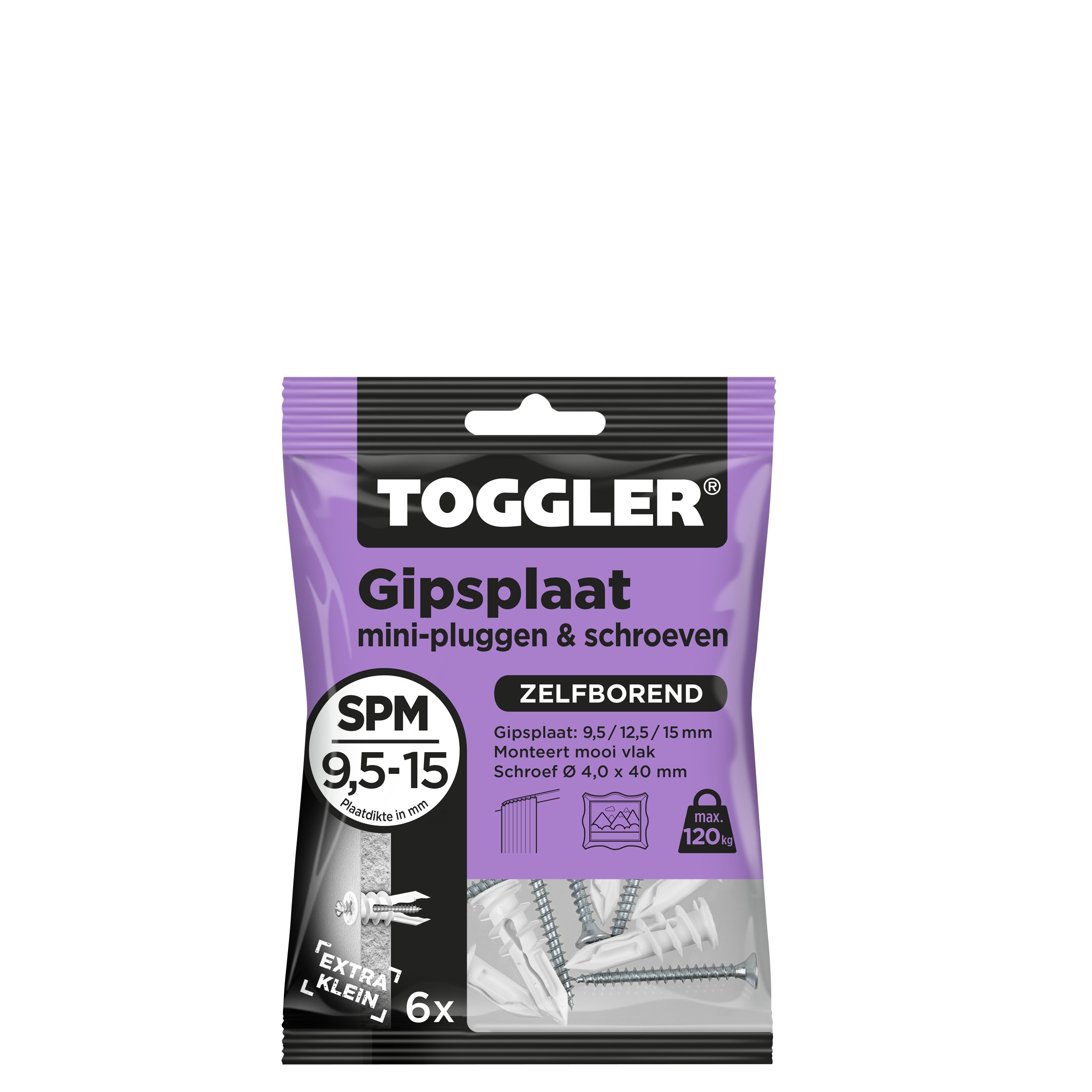 Toggler Gipsplaatplug Spm 6 Met Schroef Mini 6 Stuks toggler kopen in de aanbieding