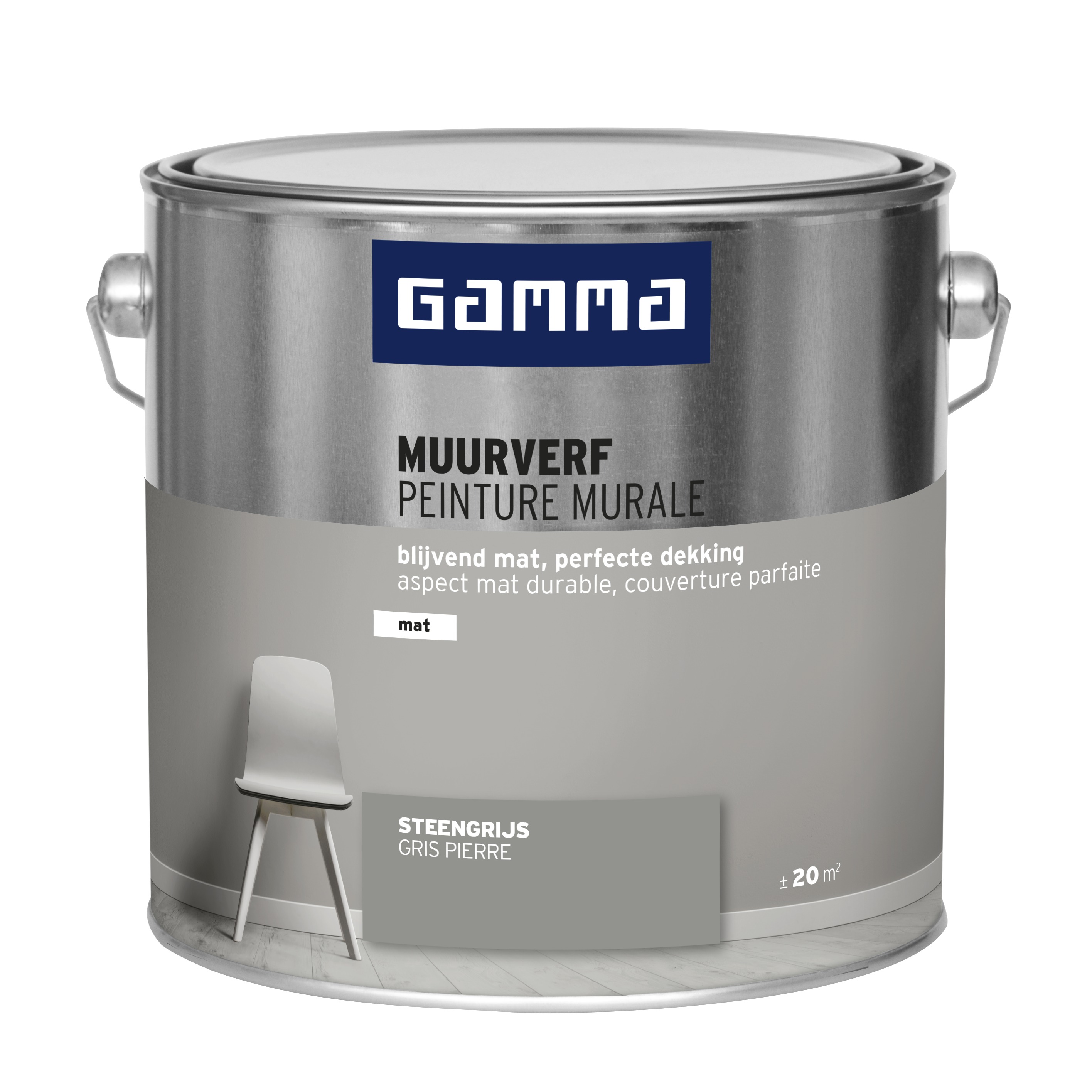 Gamma Muurverf Steengrijs Mat 25 Liter gamma kopen in de aanbieding