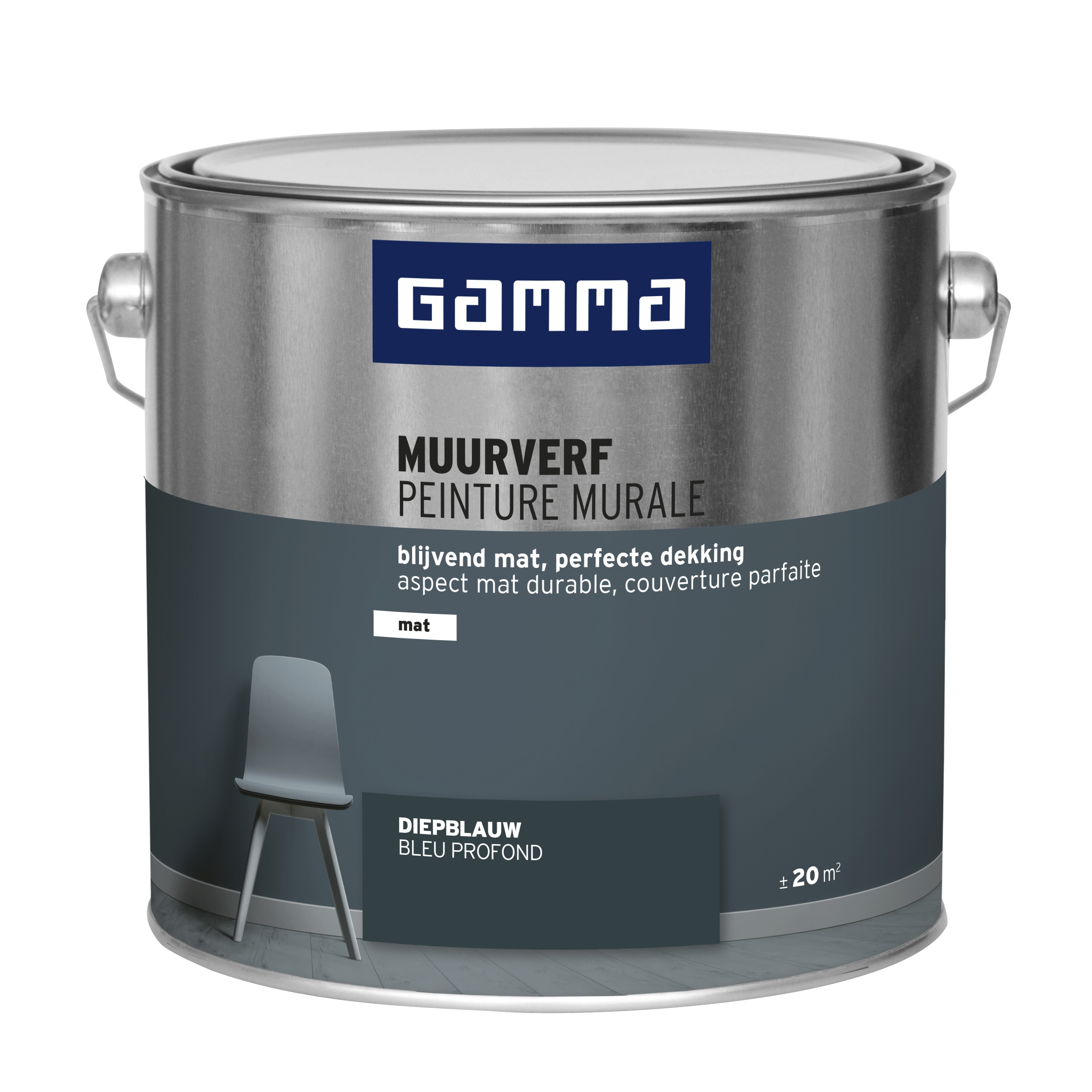 Gamma Muurverf Diepblauw Mat 25 Liter gamma kopen in de aanbieding
