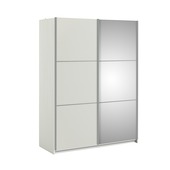 Kledingkast Janneke wit met spiegel 202x152x64 cm