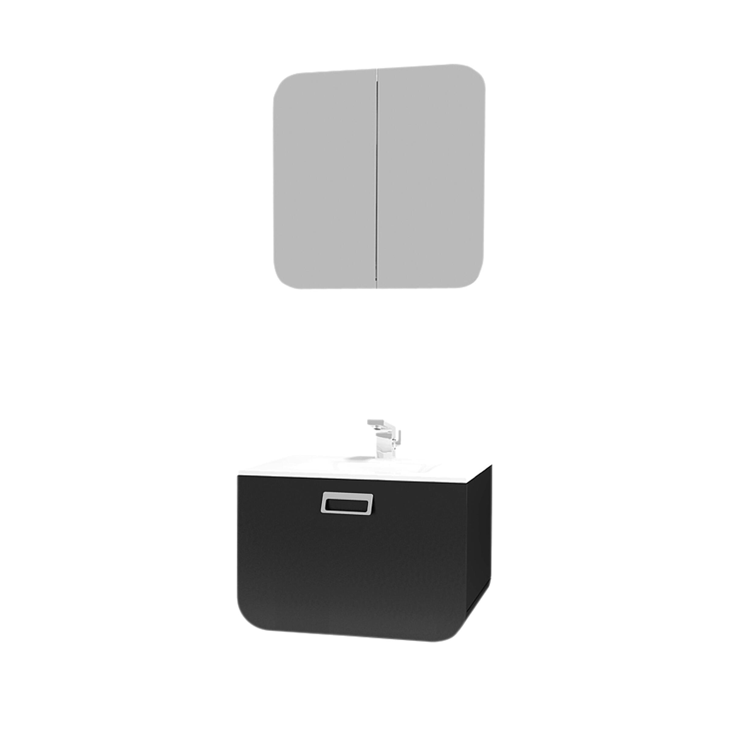 Tiger Ontario Meubel Met Spiegelkast Zwart 60 tiger kopen in de aanbieding