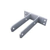 Paalhouder U-model op Plaat Verzinkt 71x200 mm